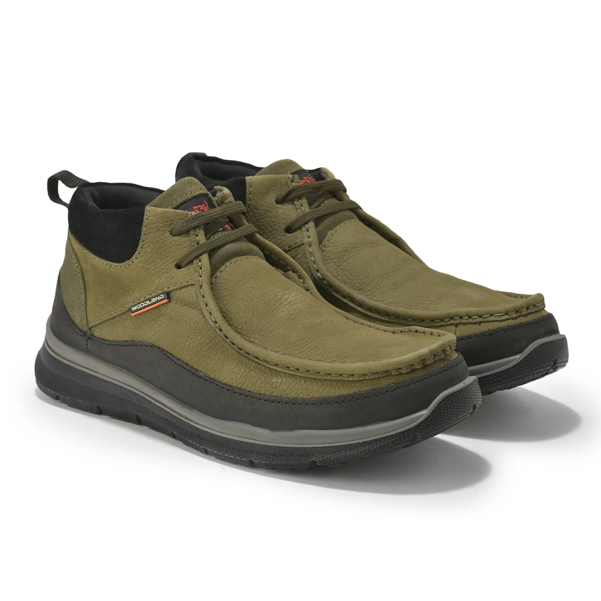 Olive Green Mid- top Boots for Men - Thumbnail 8