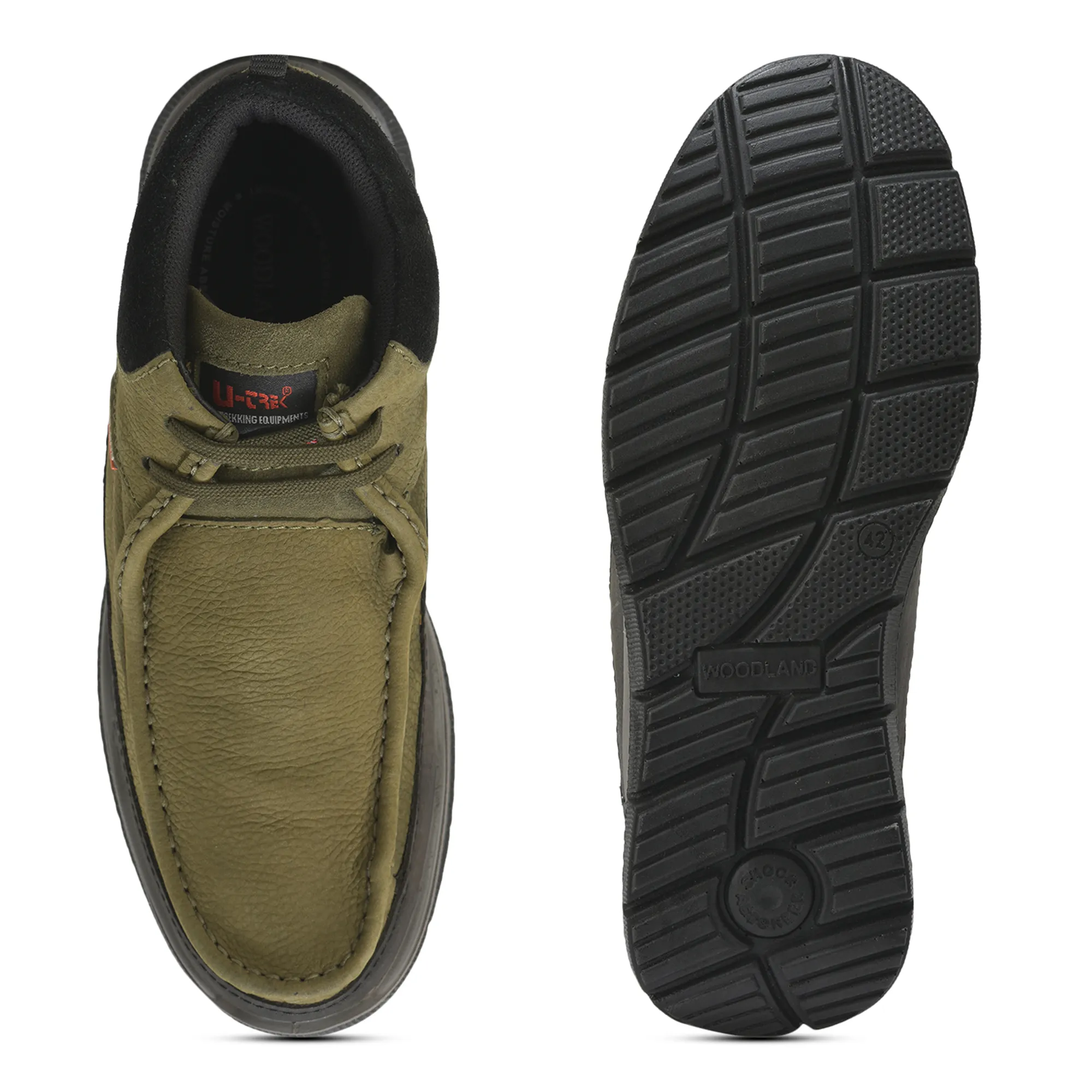 Olive Green Mid- top Boots for Men - Thumbnail 9