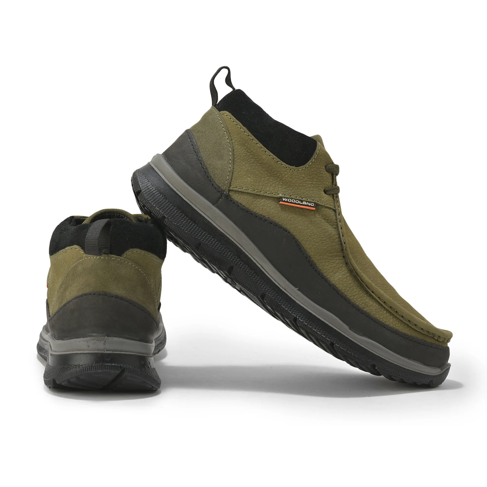 Olive Green Mid- top Boots for Men - Thumbnail 10