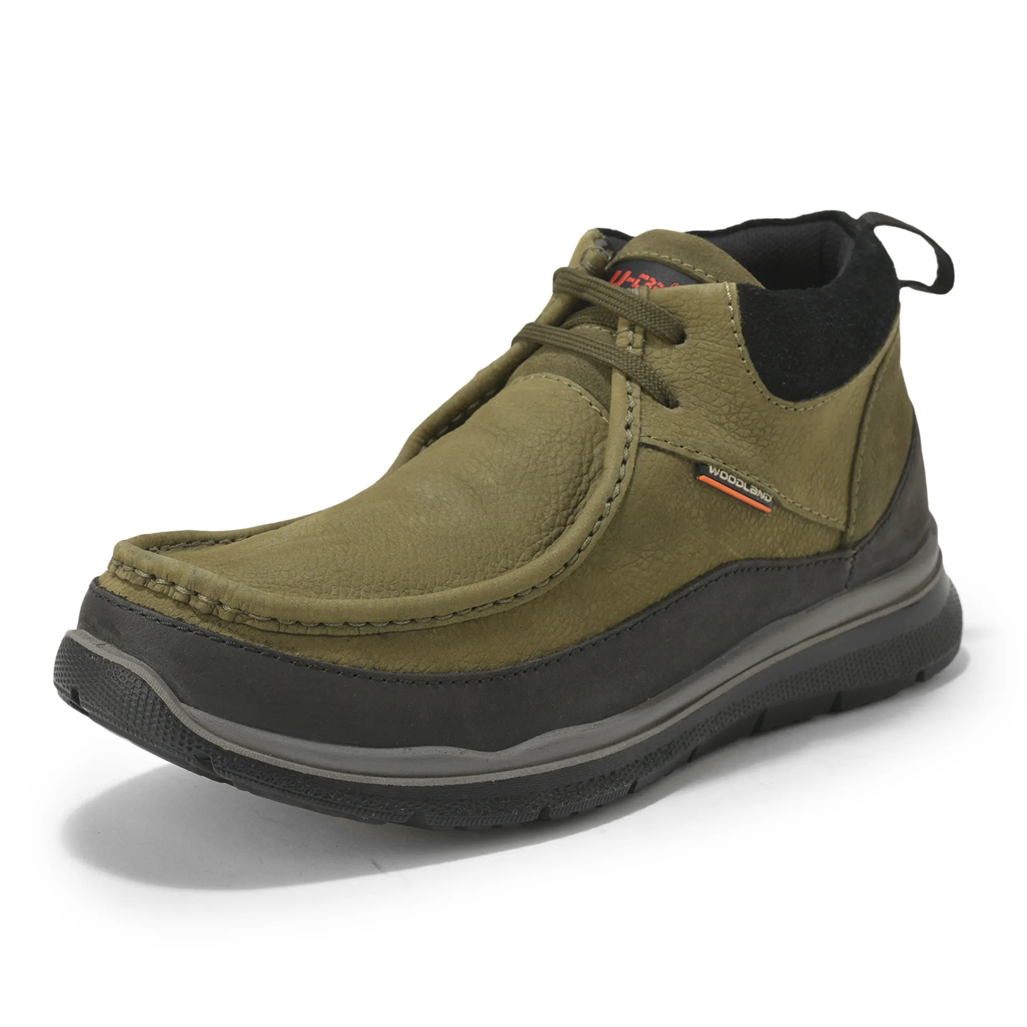 Olive Green Mid- top Boots for Men - Thumbnail 11