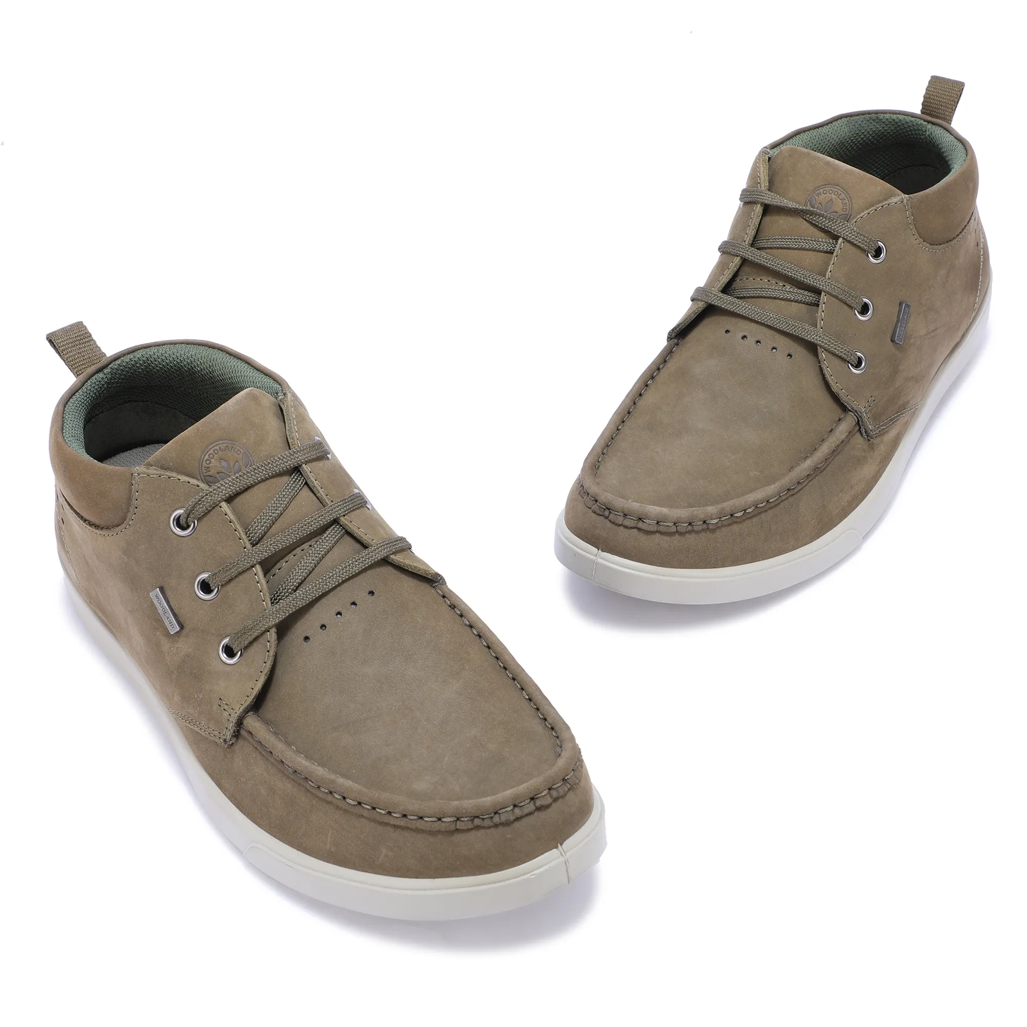 Olive Green Boat Shoes - Thumbnail 2
