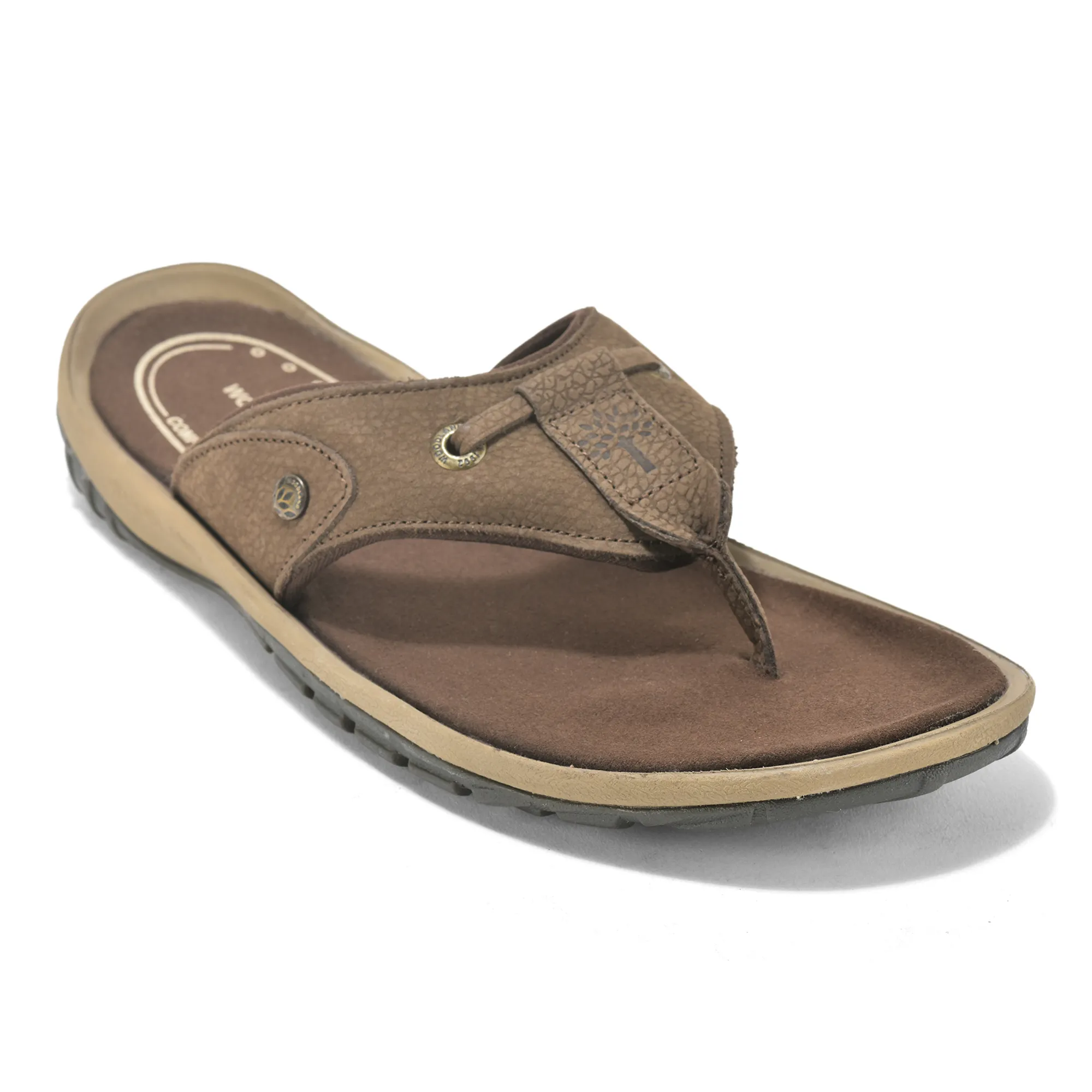 Woodland Nubuck Brown Sandal For Men - Thumbnail 3