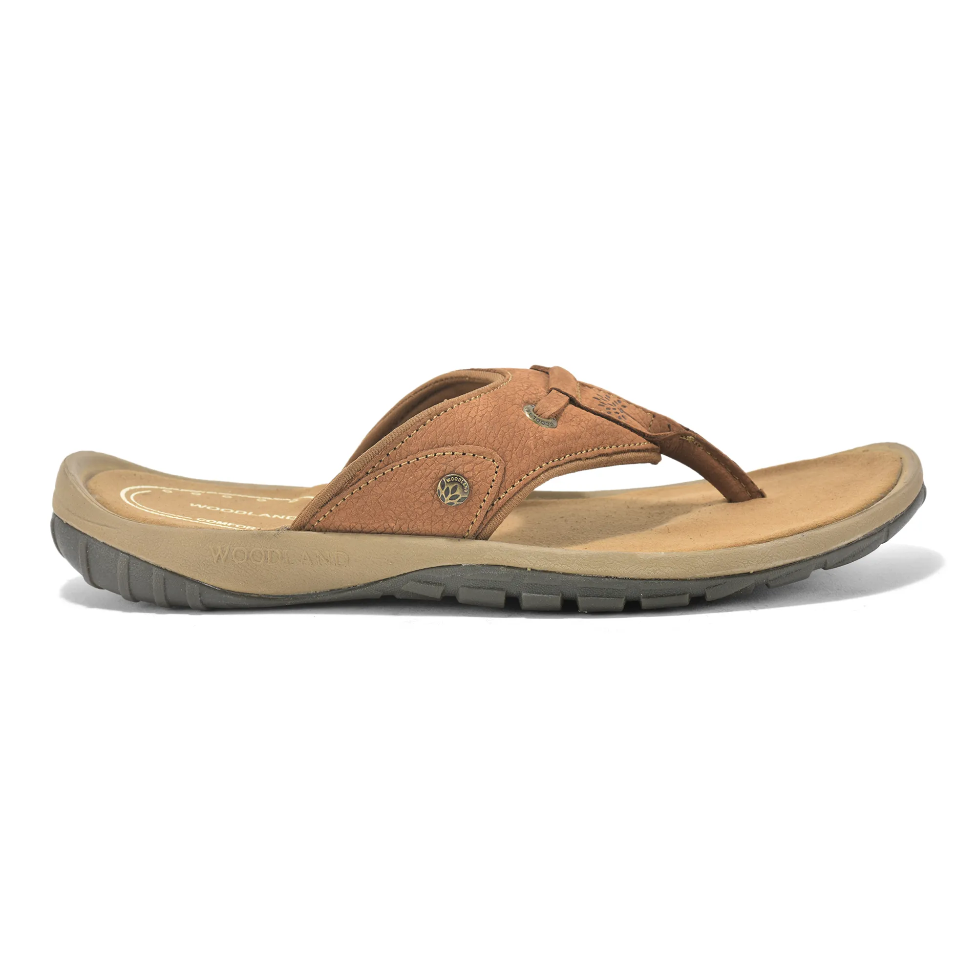 Woodland Nubuck Cashew Brown Sandal For Men - Image 1