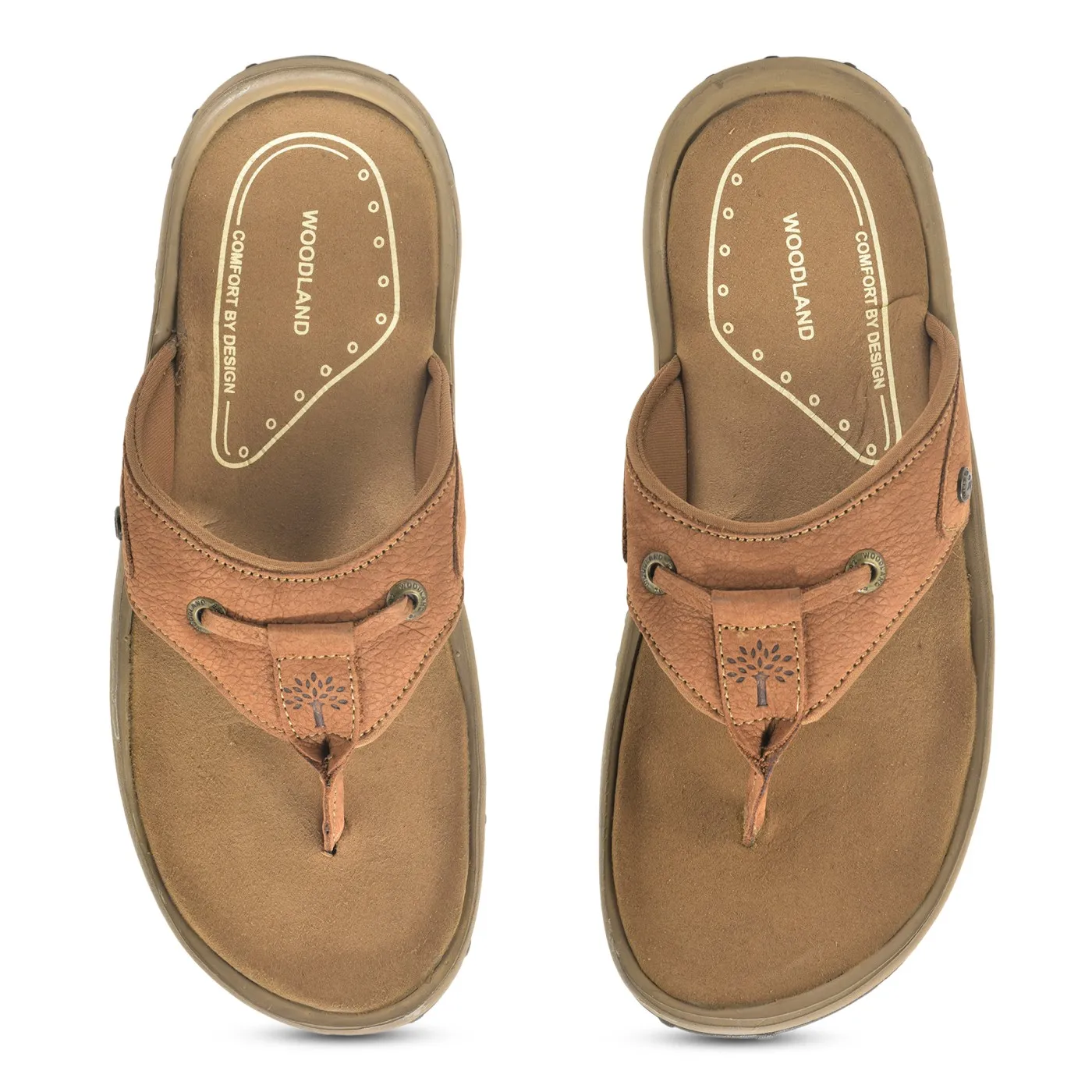 Woodland Nubuck Cashew Brown Sandal For Men - Thumbnail 4