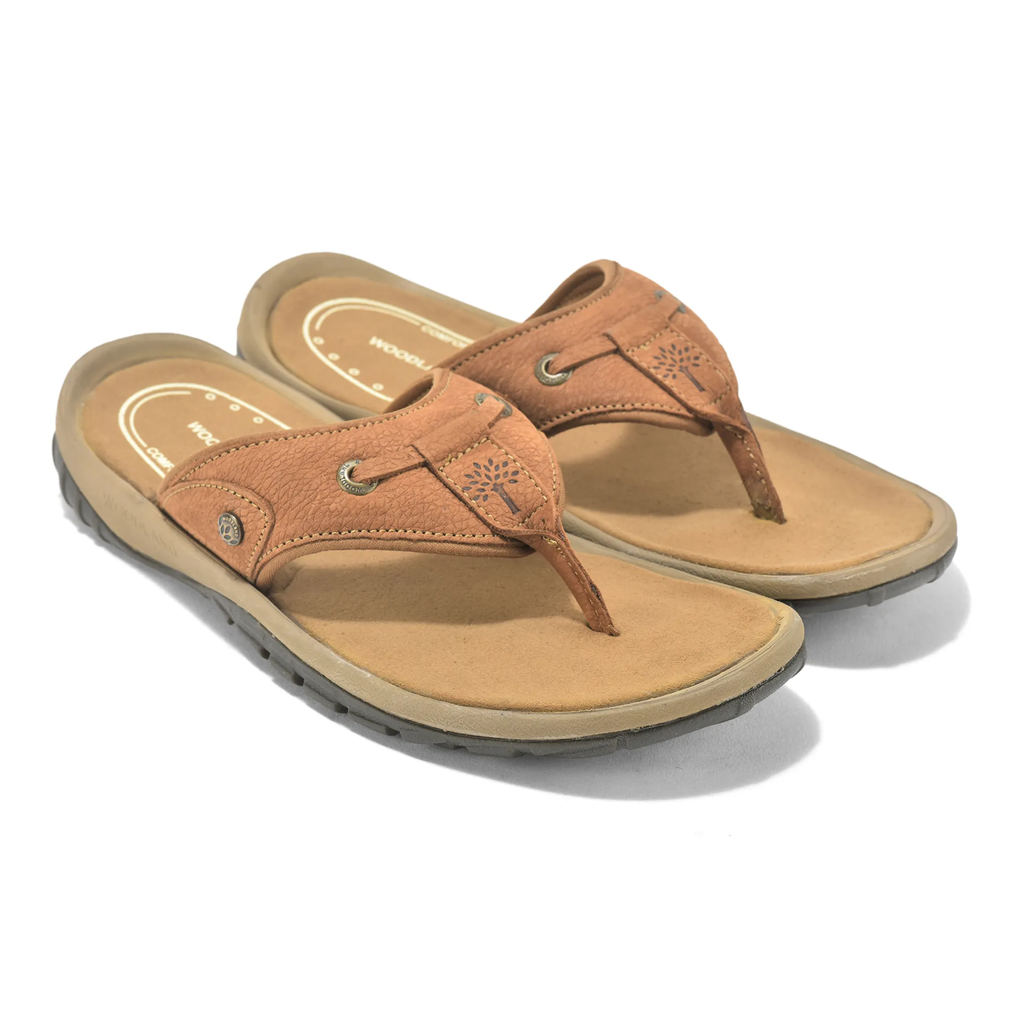 Woodland Nubuck Cashew Brown Sandal For Men - Thumbnail 7