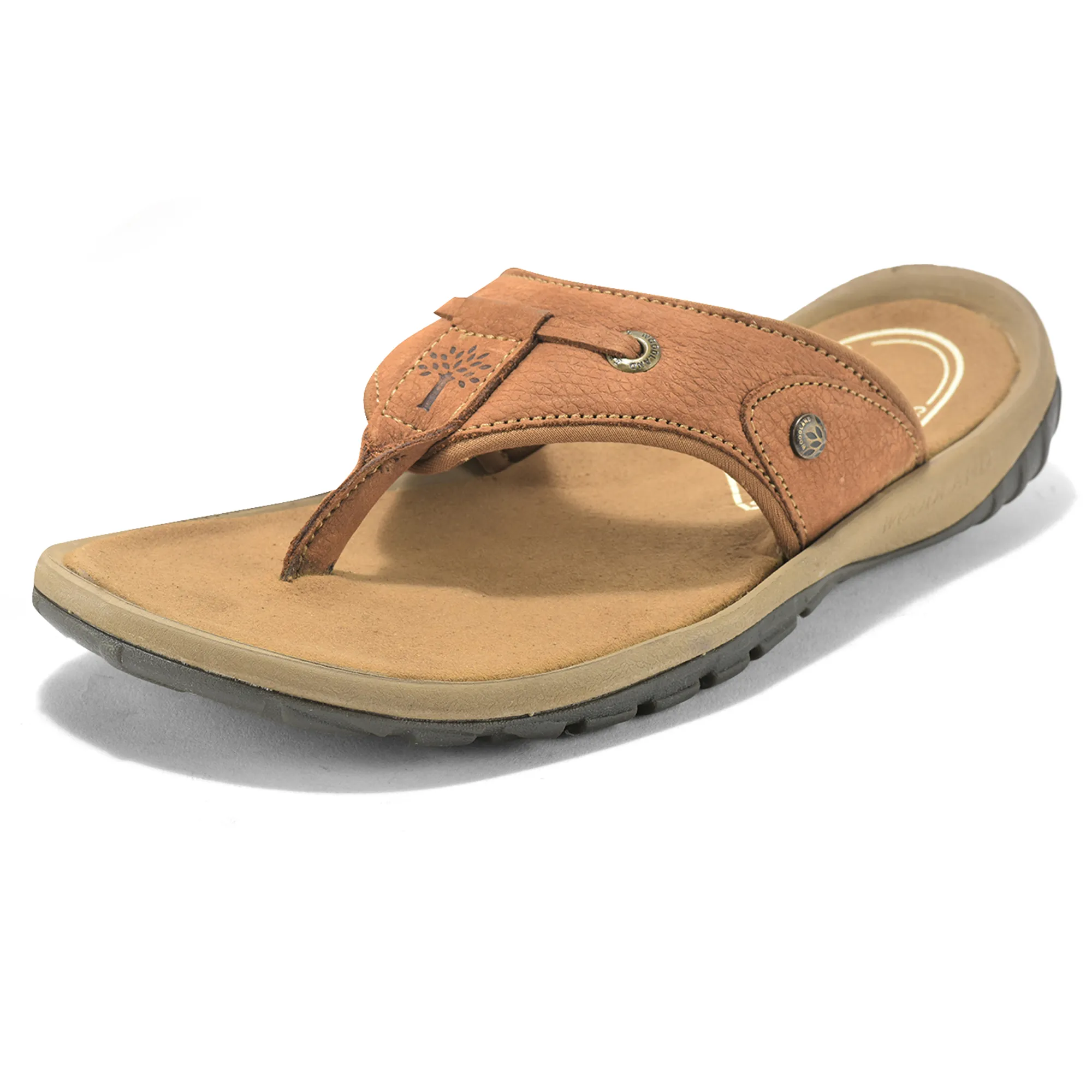 Woodland Nubuck Cashew Brown Sandal For Men - Thumbnail 11