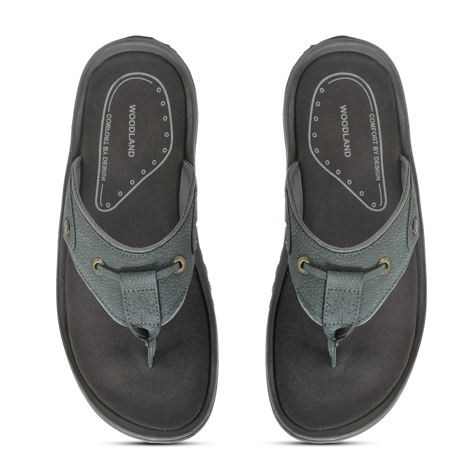 Woodland Nubuck Dark Navy Sandal For Men - Thumbnail 4