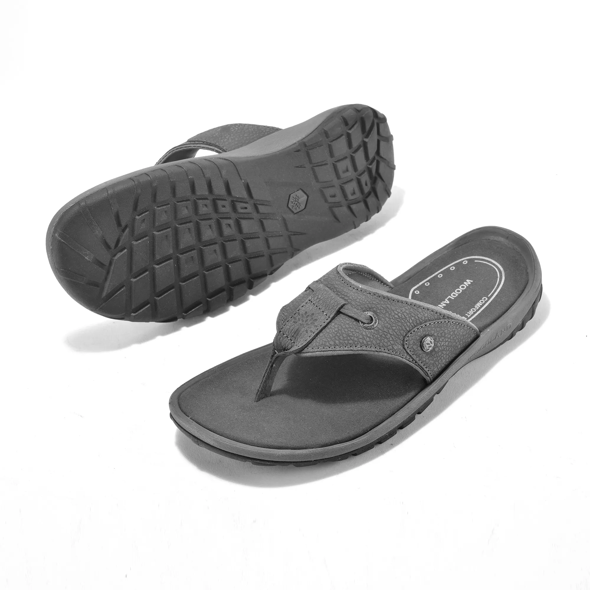Woodland Nubuck Dark Navy Sandal For Men - Thumbnail 5