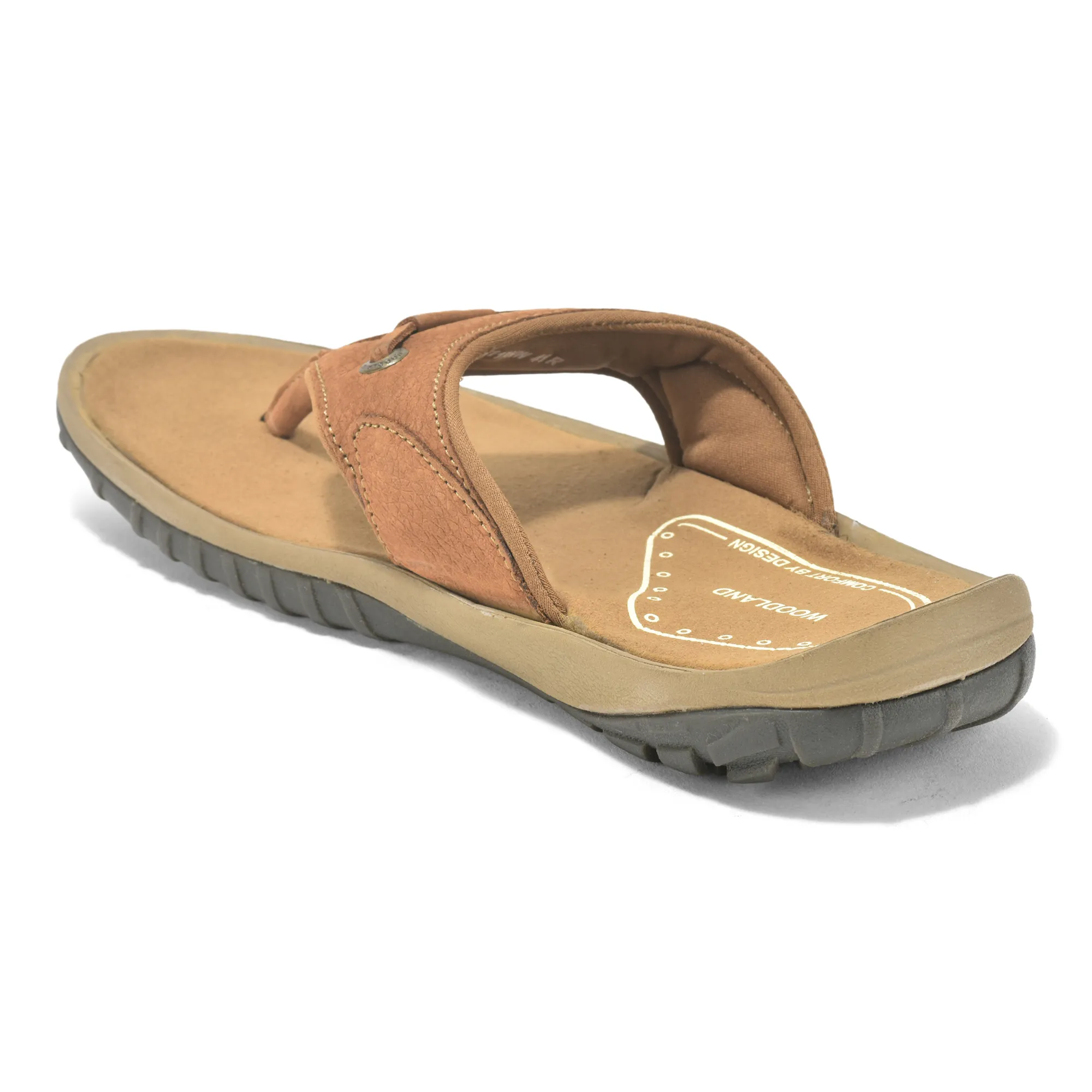 Woodland Nubuck Cashew Brown Sandal For Men - Thumbnail 6