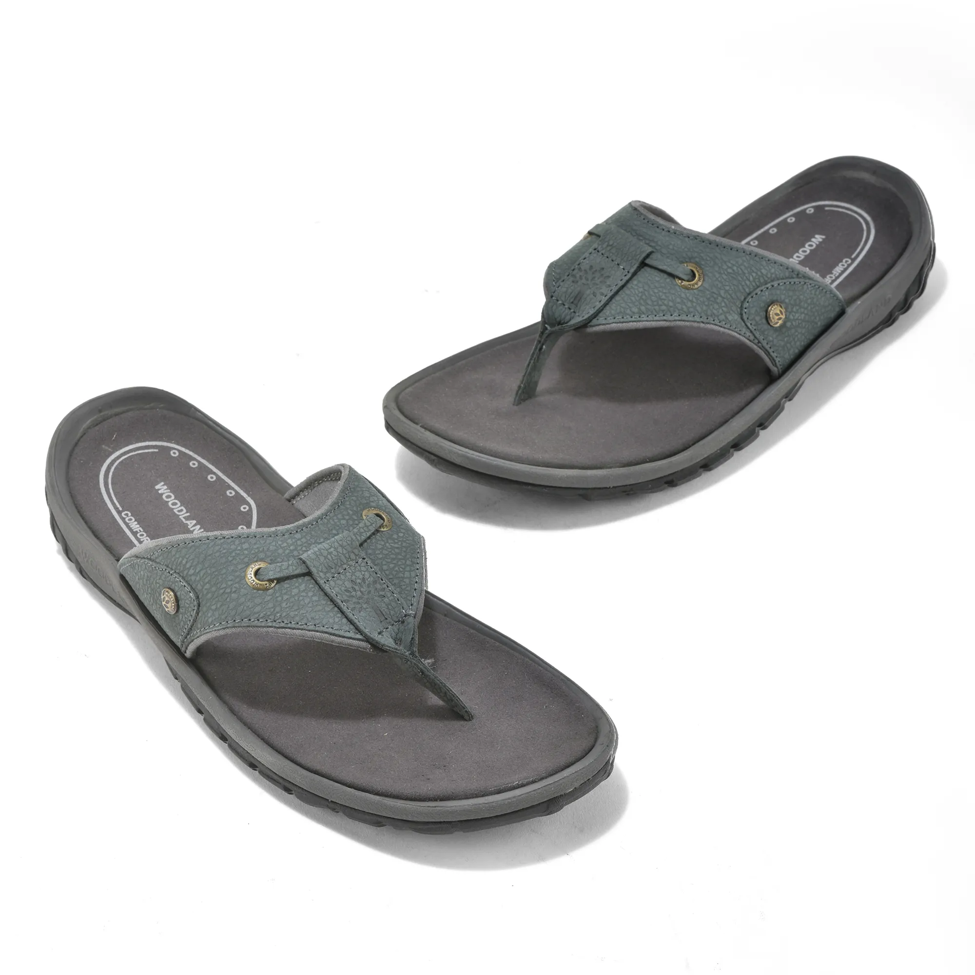 Woodland Nubuck Dark Navy Sandal For Men - Thumbnail 2