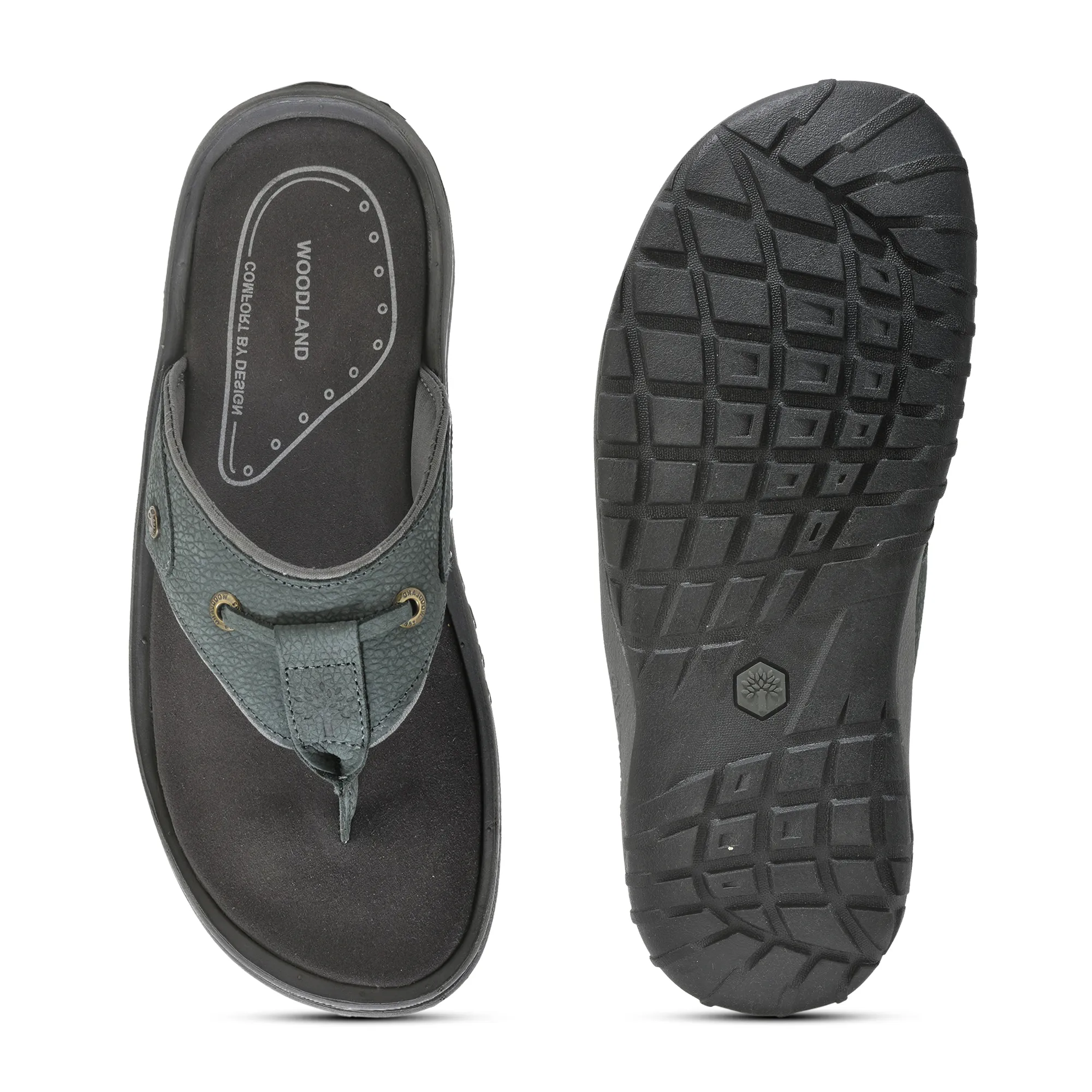 Woodland Nubuck Dark Navy Sandal For Men - Thumbnail 8