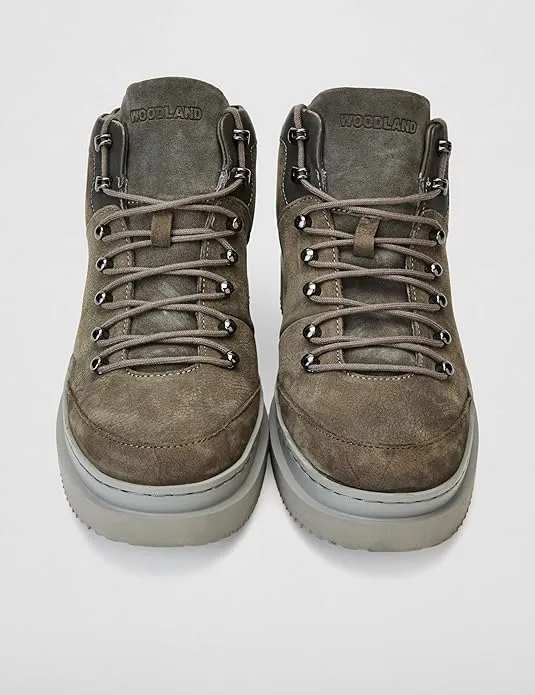 Grey Casual Lace Up Shoes For Men - Thumbnail 3