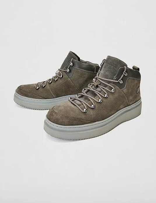 Grey Casual Lace Up Shoes For Men - Thumbnail 6