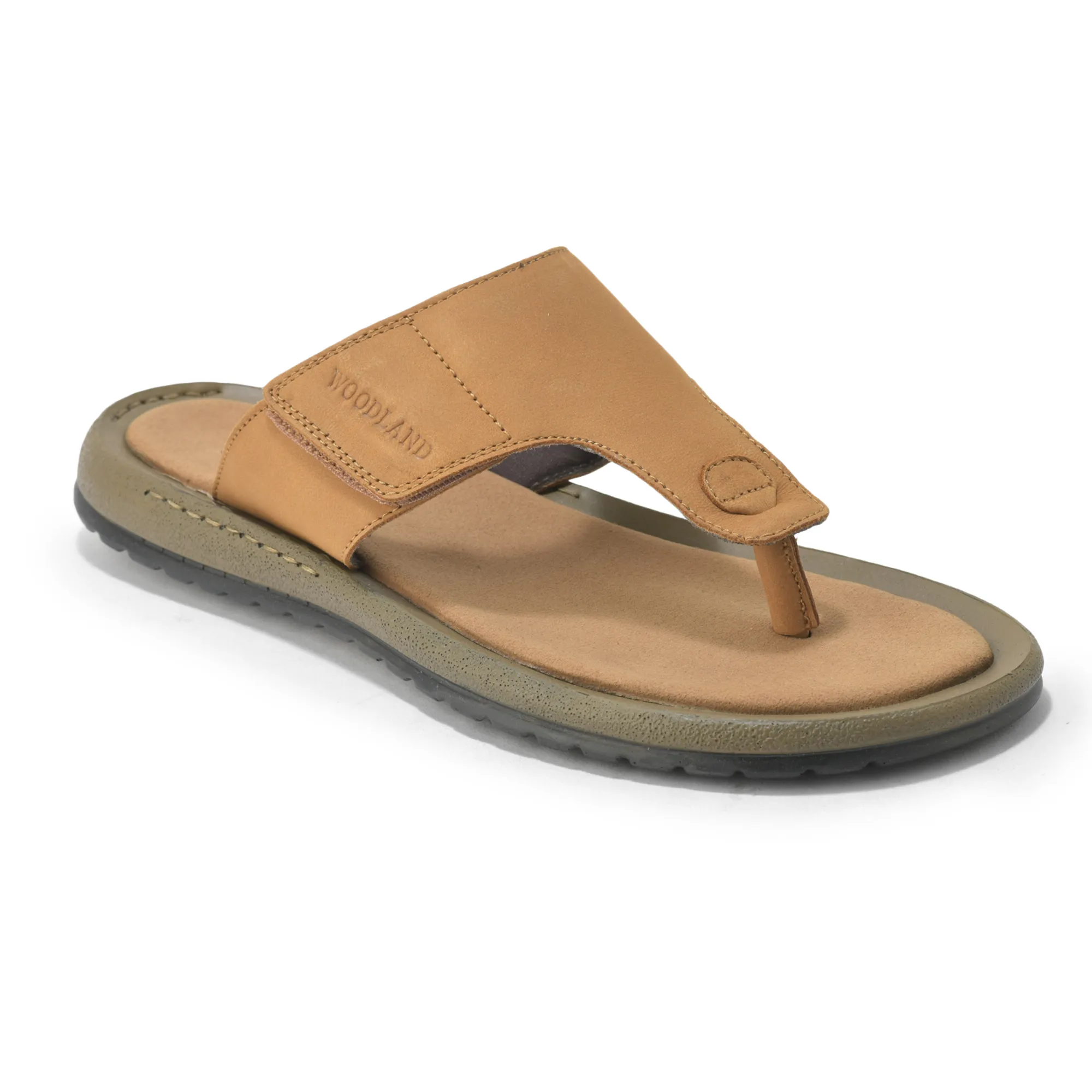 Woodland Camel Nubuk Leather Mens Slipper - Thumbnail 3
