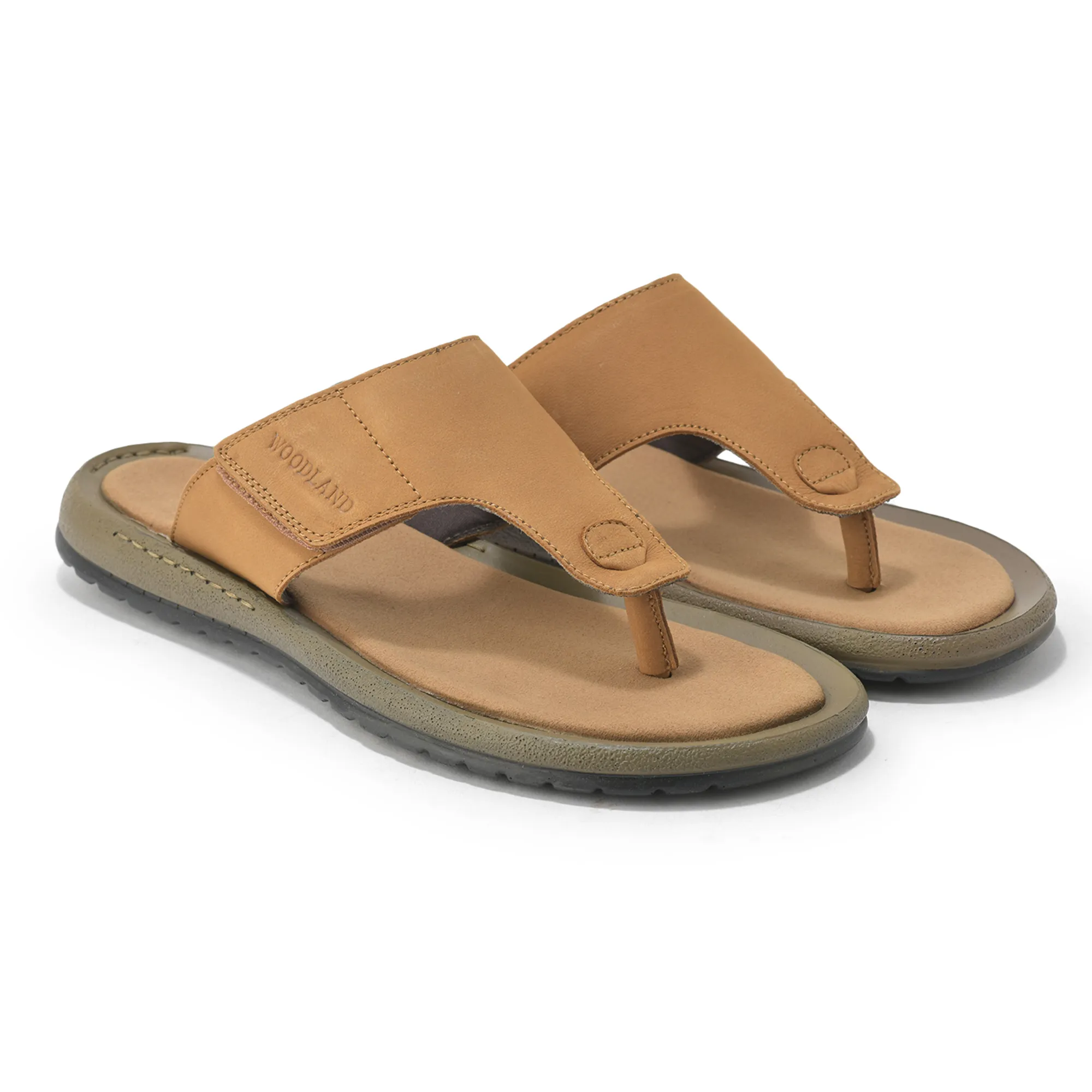 Woodland Camel Nubuk Leather Mens Slipper - Thumbnail 8