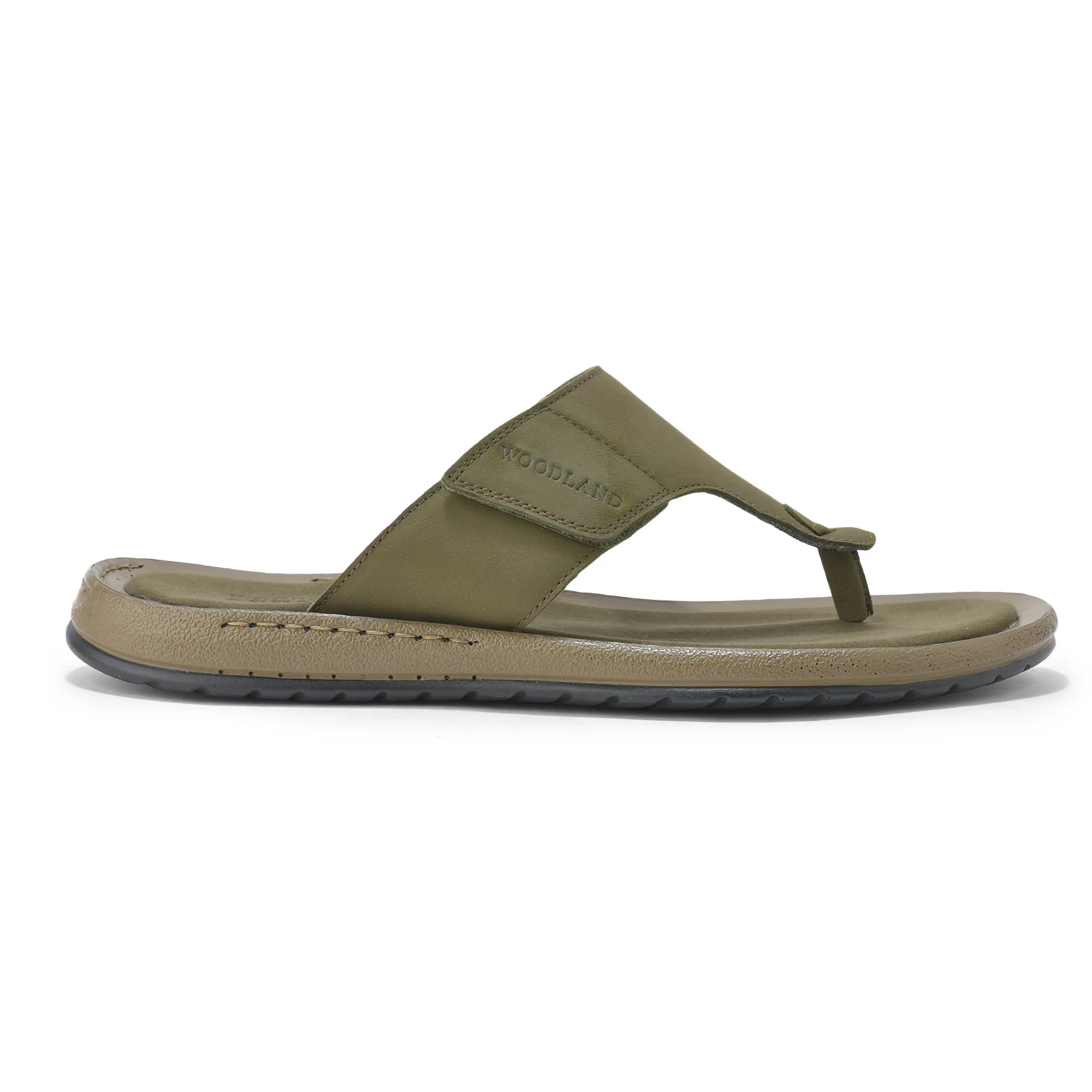 Woodland Olive Nubuk Leather Mens Slipper - Thumbnail 2