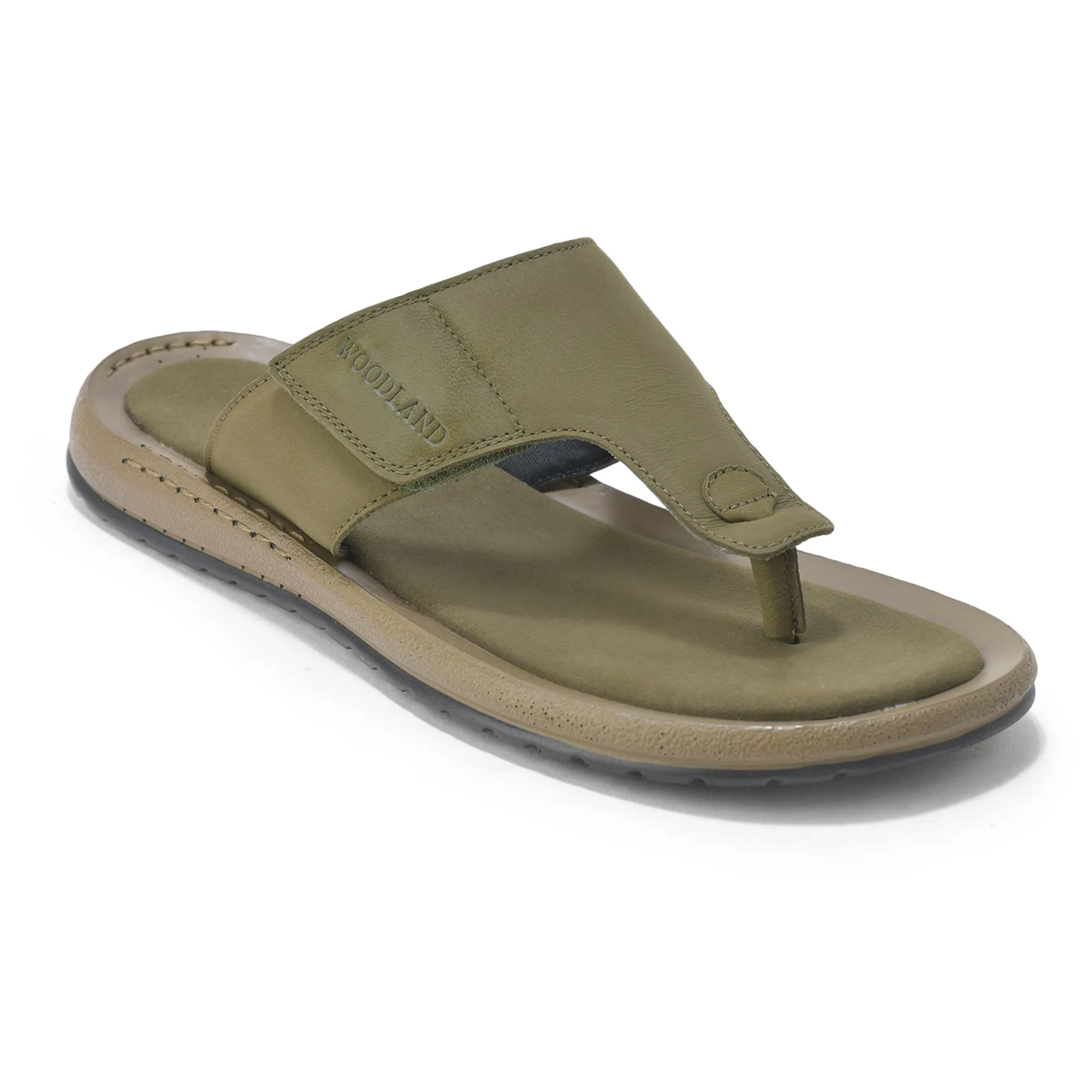Woodland Olive Nubuk Leather Mens Slipper - Thumbnail 3