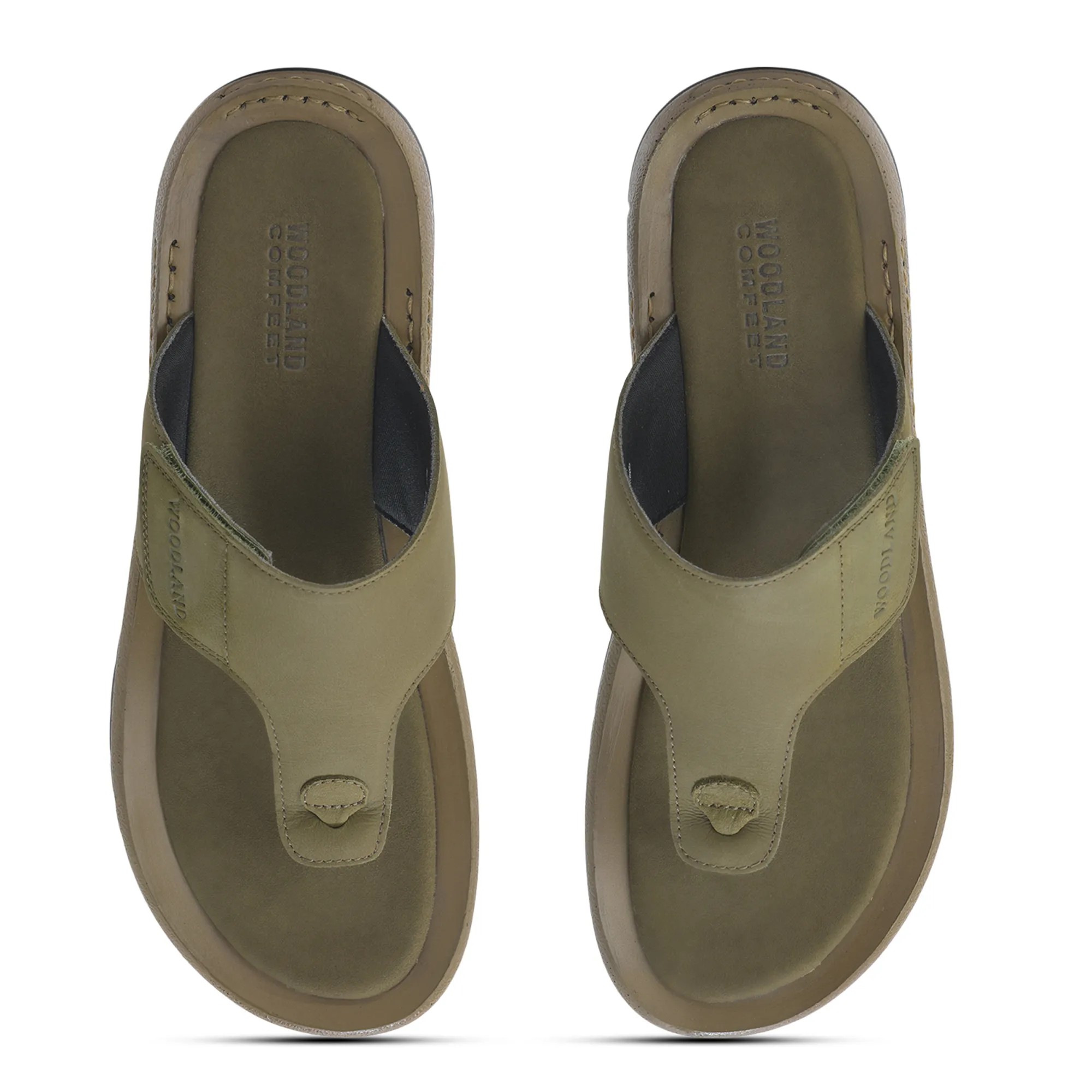 Woodland Olive Nubuk Leather Mens Slipper - Thumbnail 5