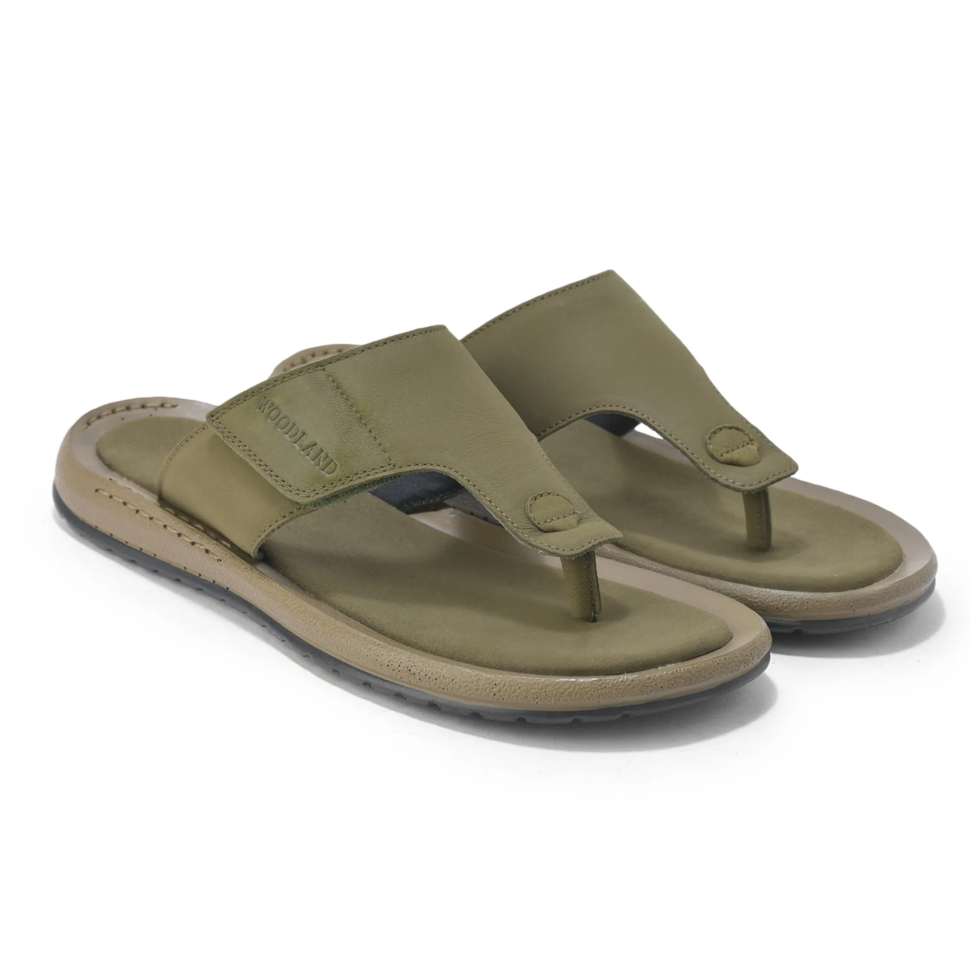 Woodland Olive Nubuk Leather Mens Slipper - Thumbnail 8
