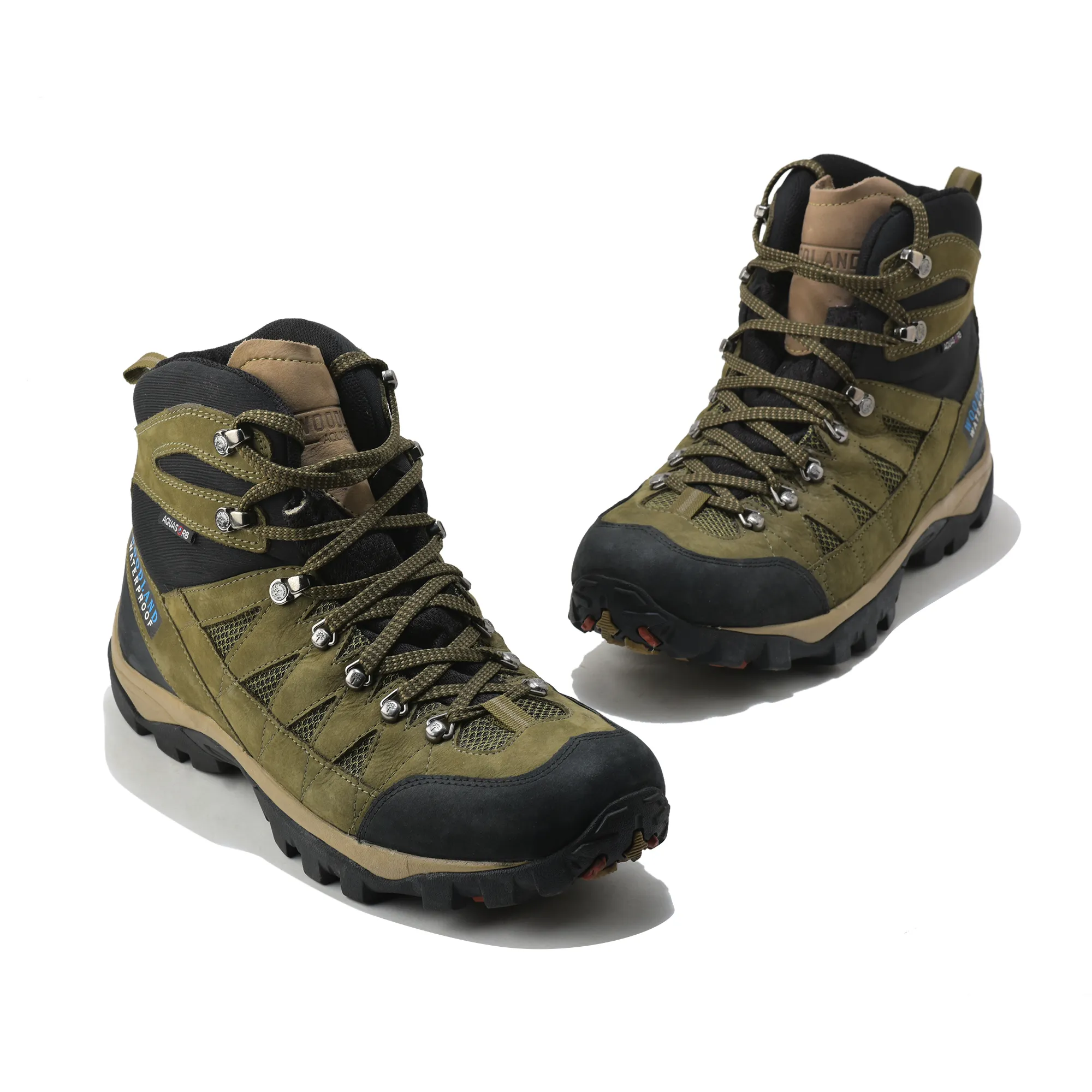 Woodland Olive Green Boots For Men - Thumbnail 4