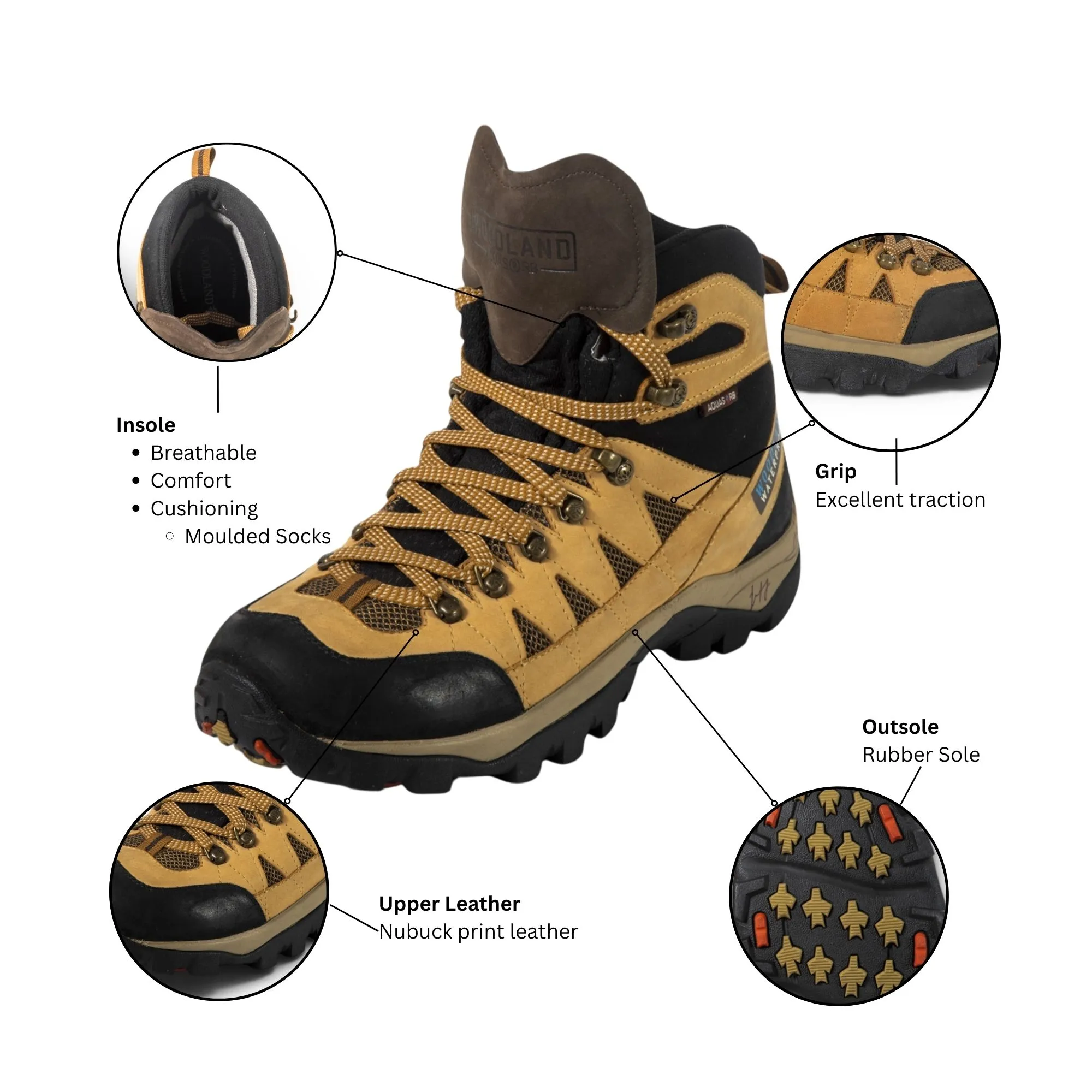Woodland Tan New Boots For Men - Thumbnail 9