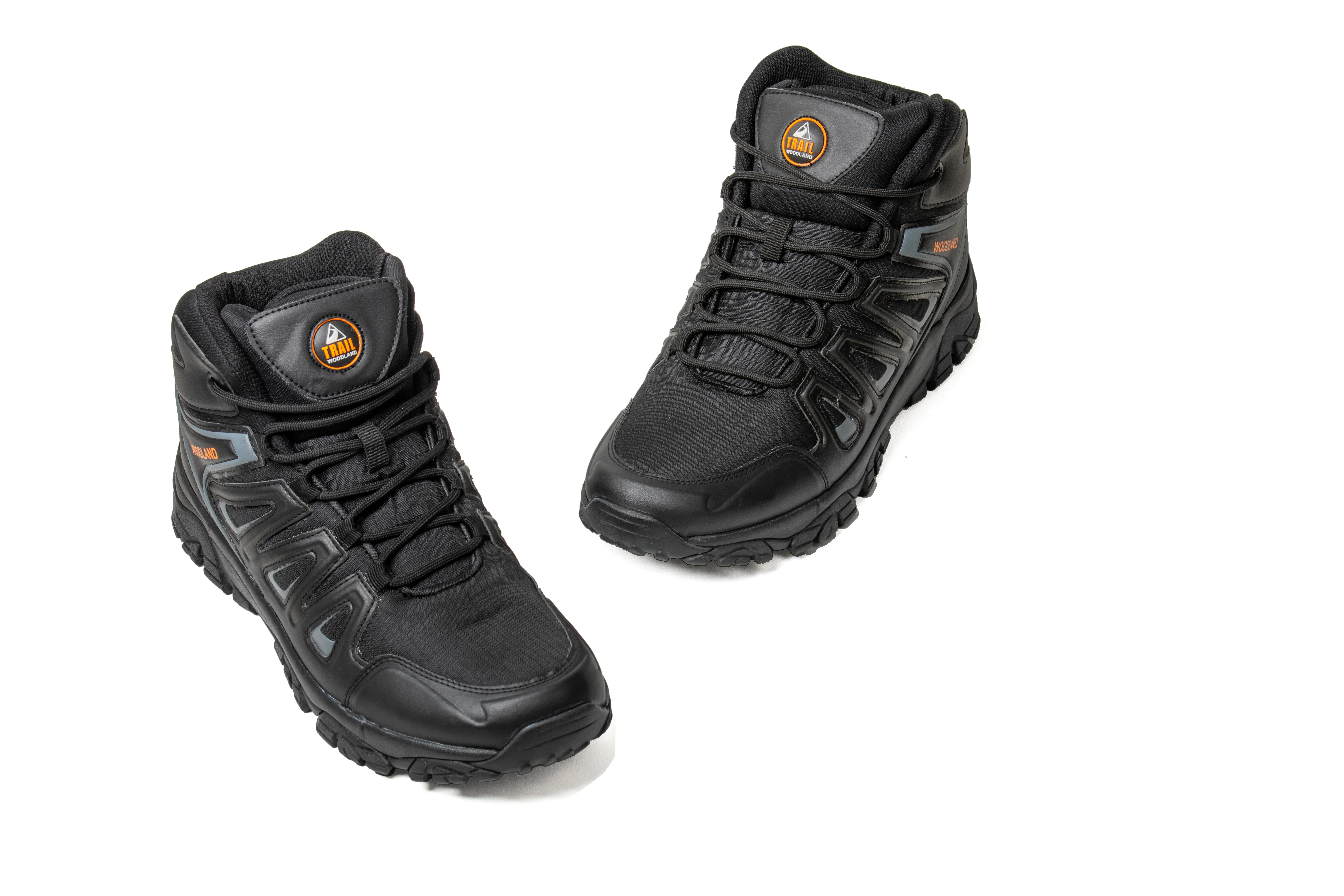 Woodland Men Black Hiking Boots - Thumbnail 2