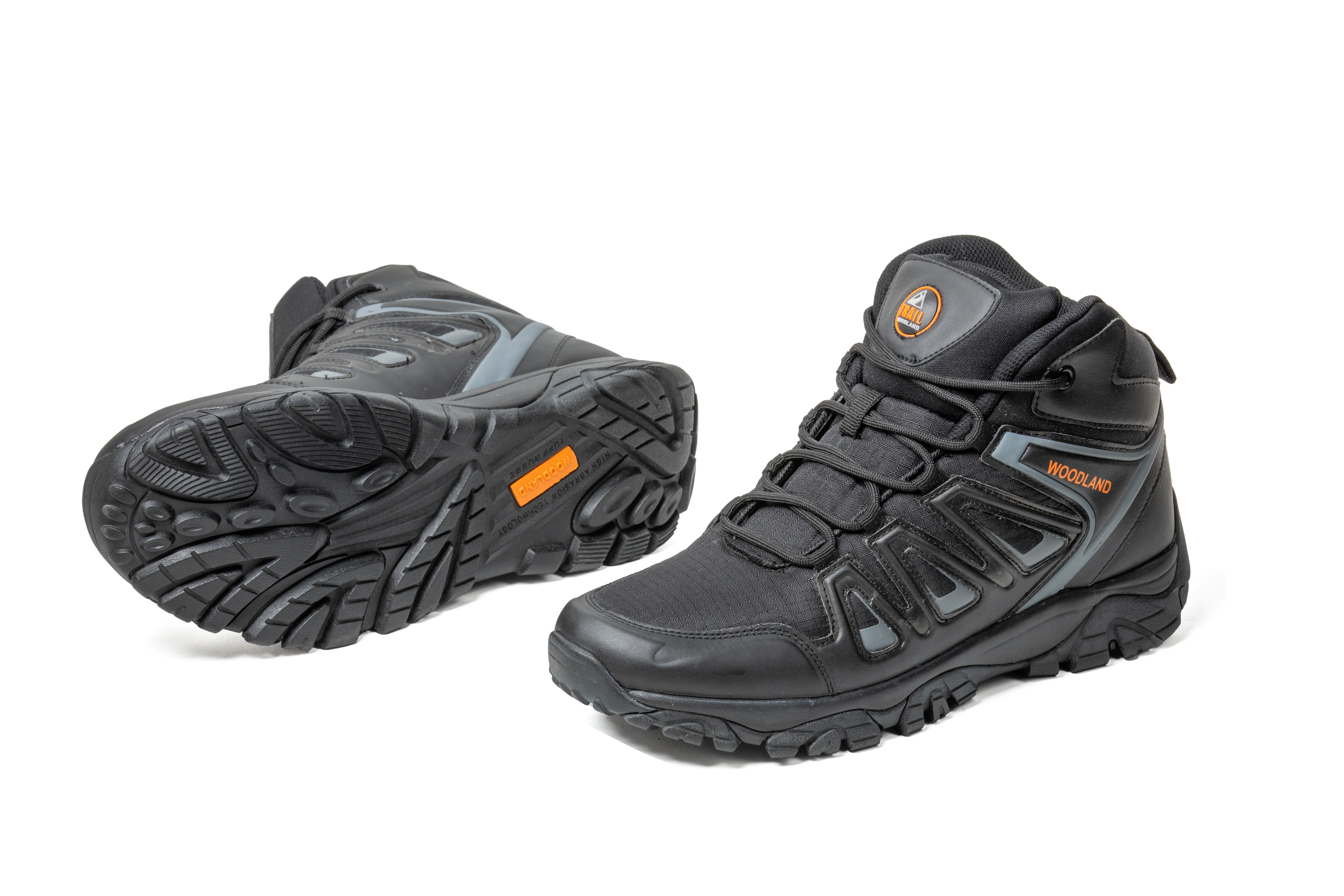 Woodland Men Black Hiking Boots - Thumbnail 4