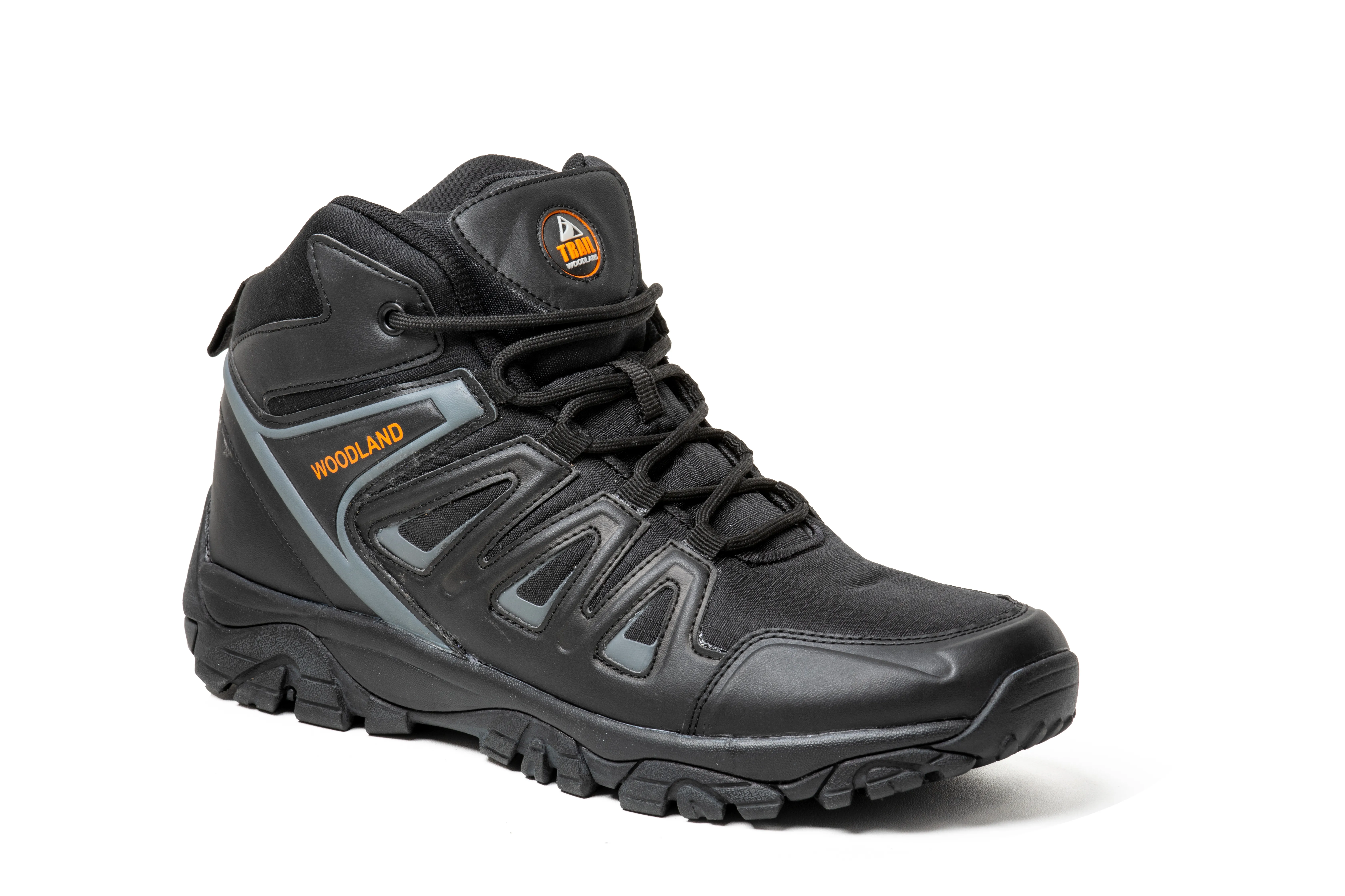 Woodland Men Black Hiking Boots - Thumbnail 8