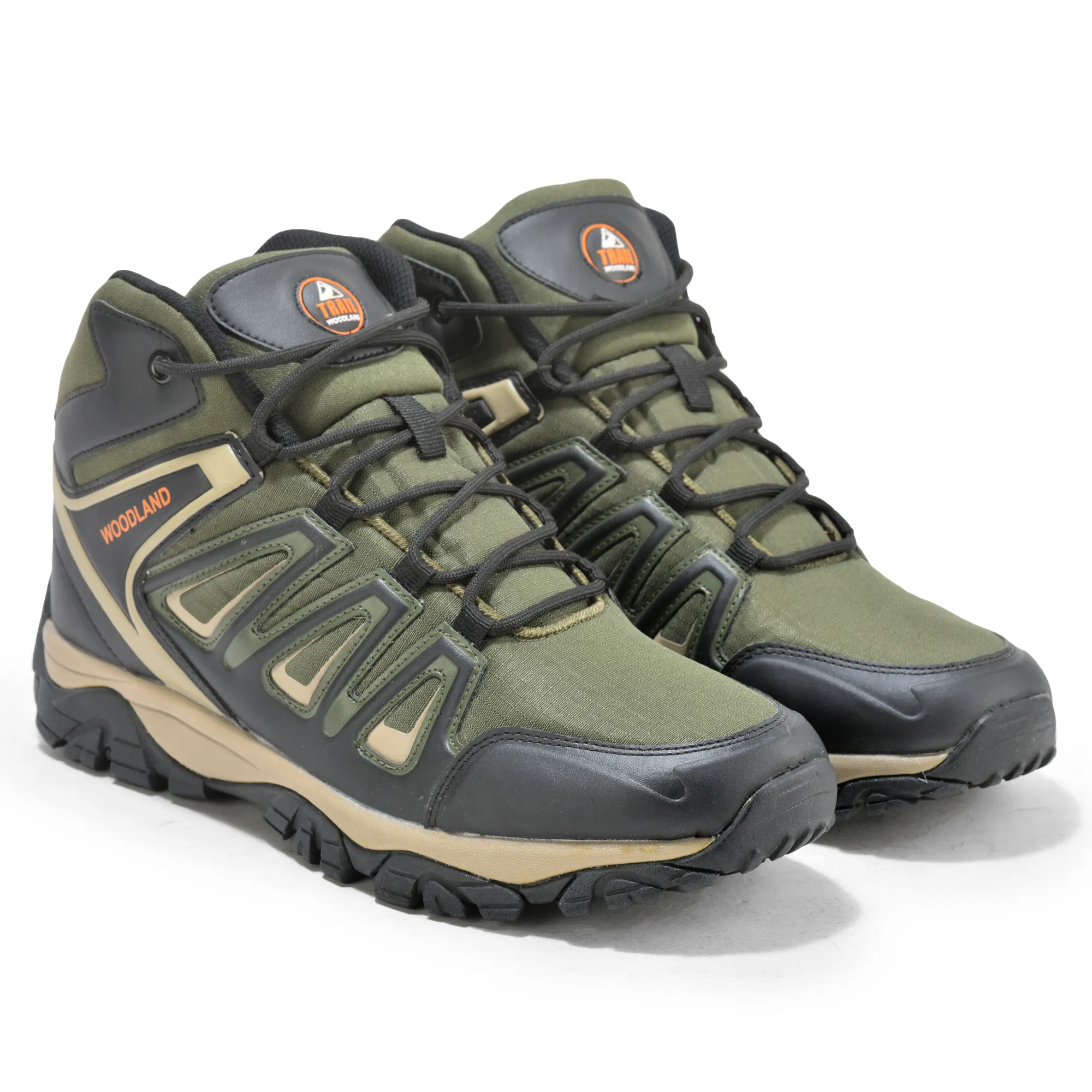 Woodland Men Olive Green Hiking Boots - Thumbnail 6