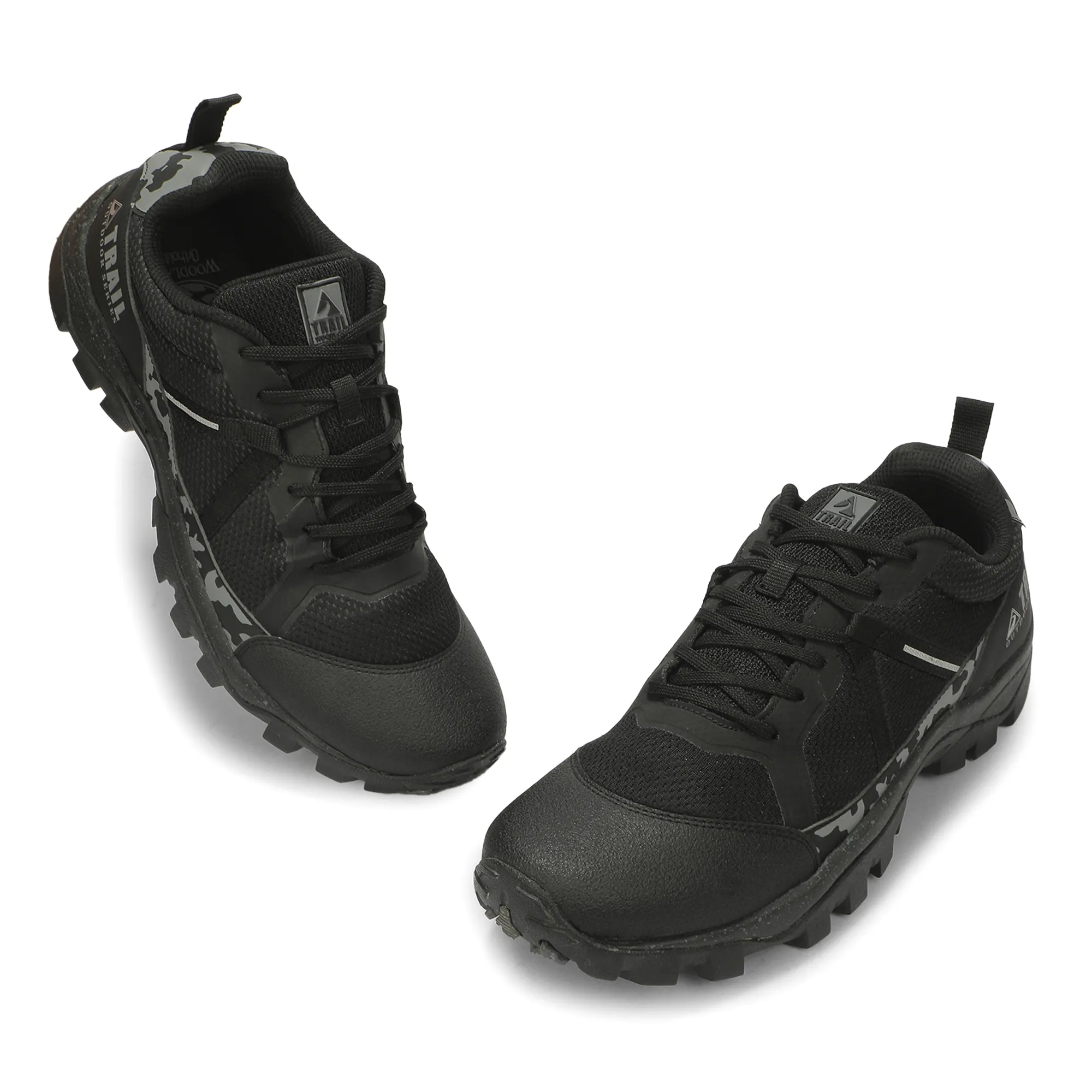 Woodland Men'S Black All Terrain Hiking Shoes 16