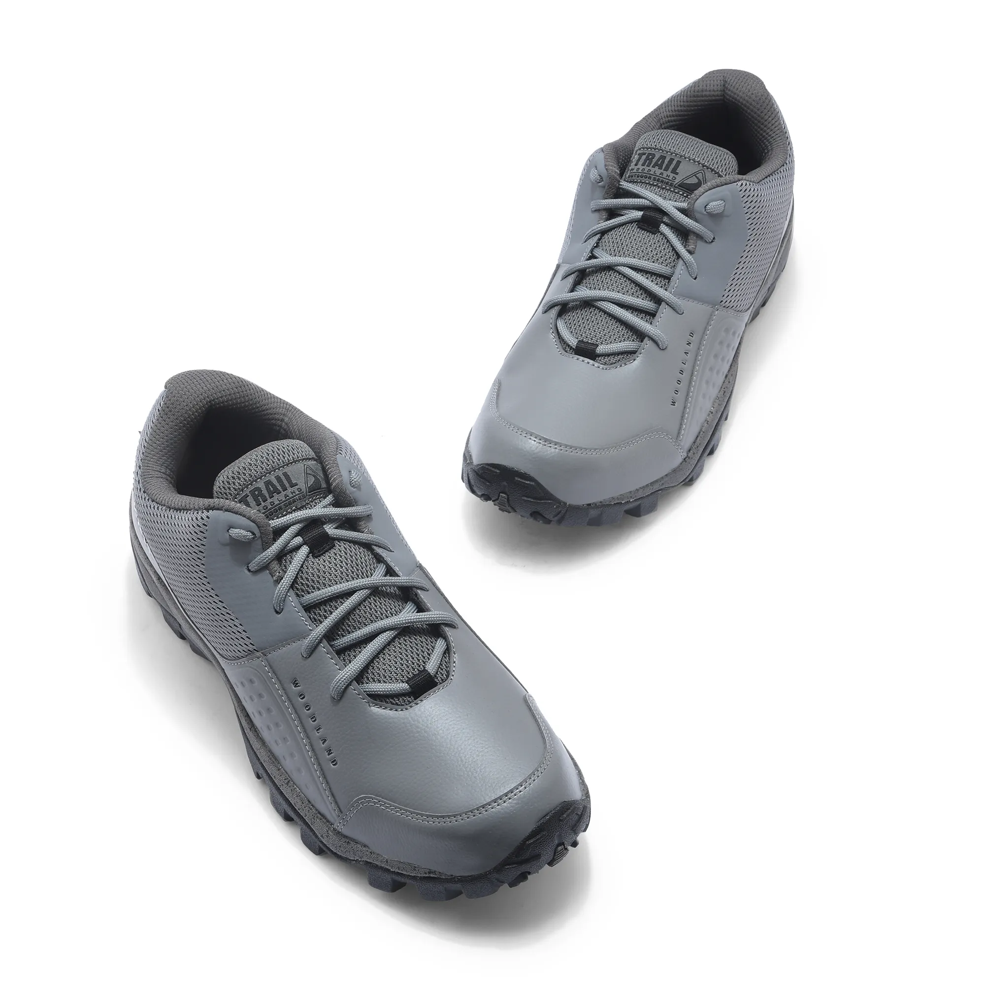 Woodland Dark Grey Mesh PU Hiking Shoes - Thumbnail 2