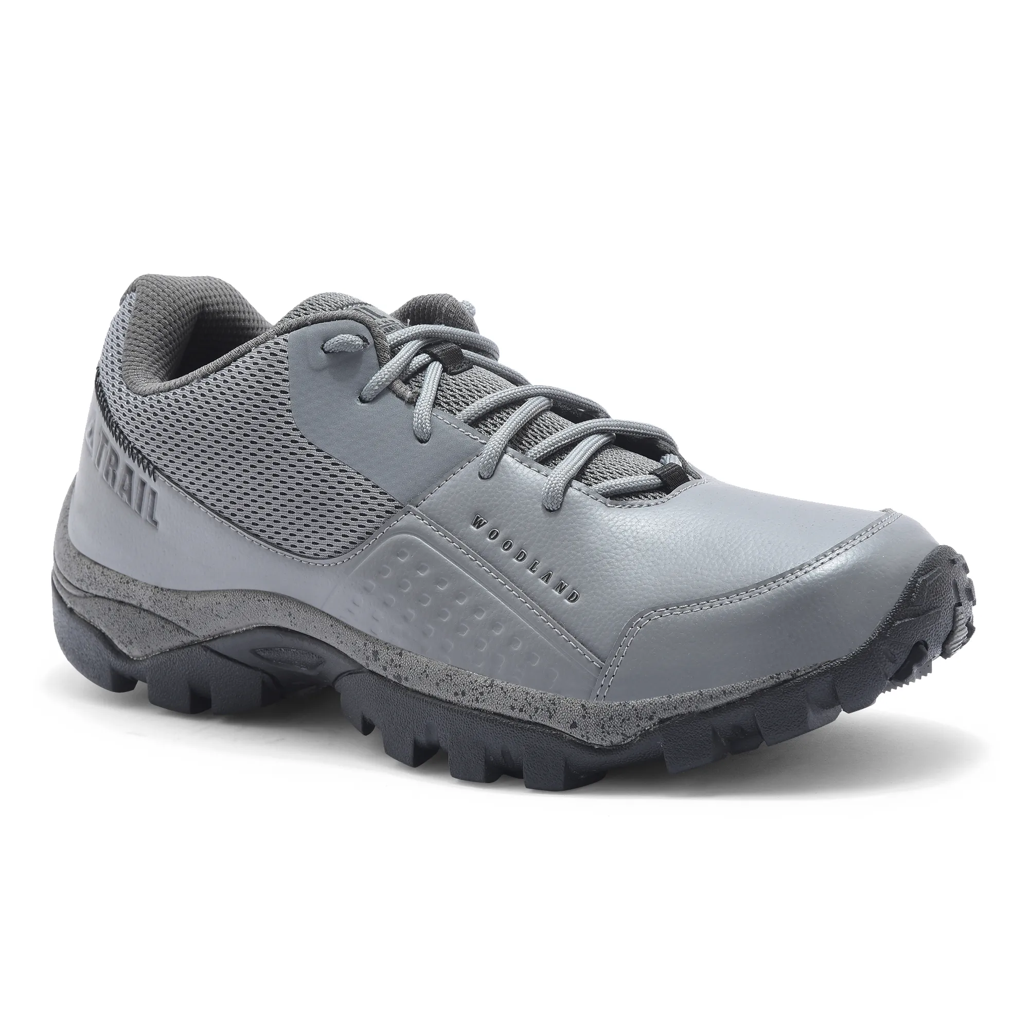 Woodland Dark Grey Mesh PU Hiking Shoes - Thumbnail 3