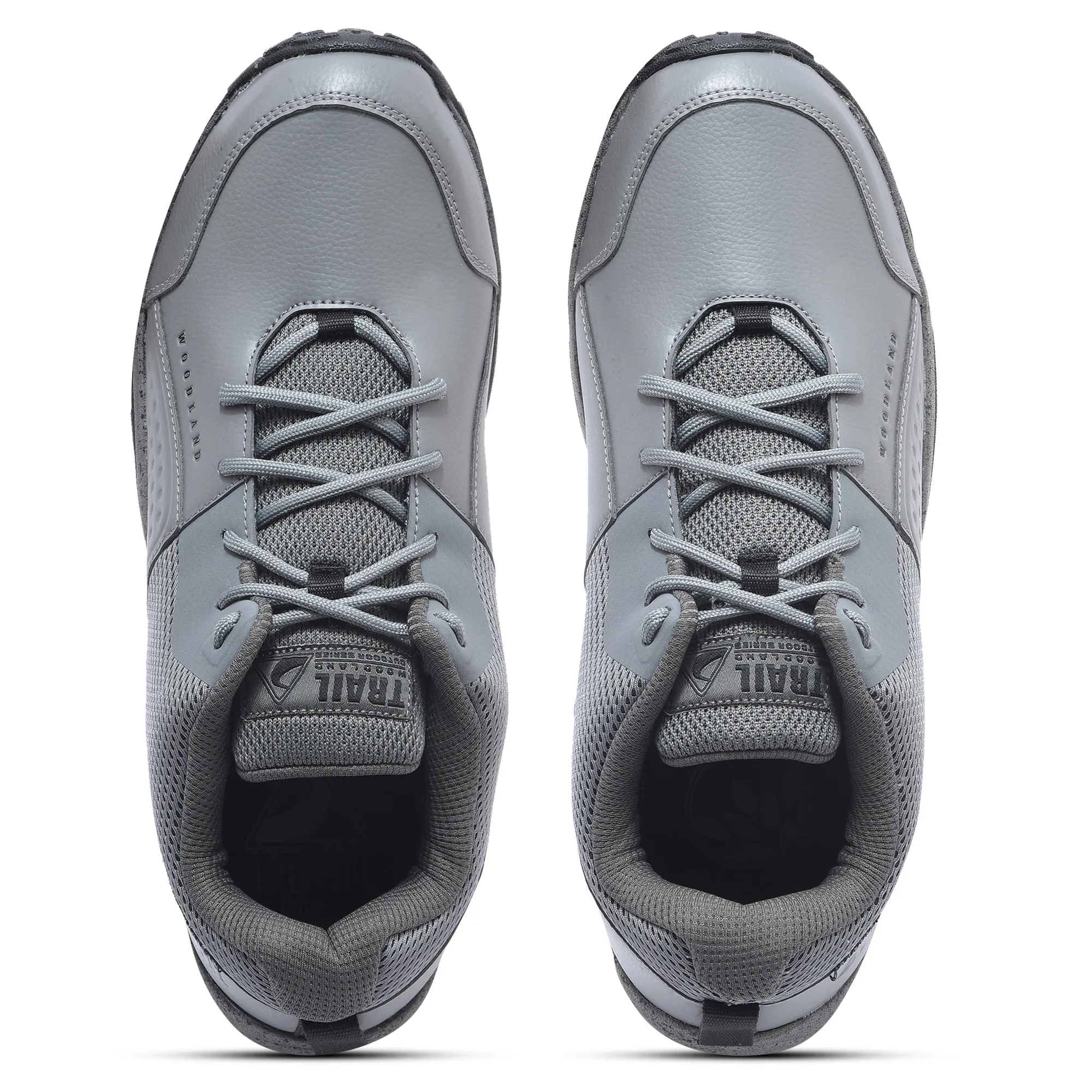 Woodland Dark Grey Mesh PU Hiking Shoes - Thumbnail 4