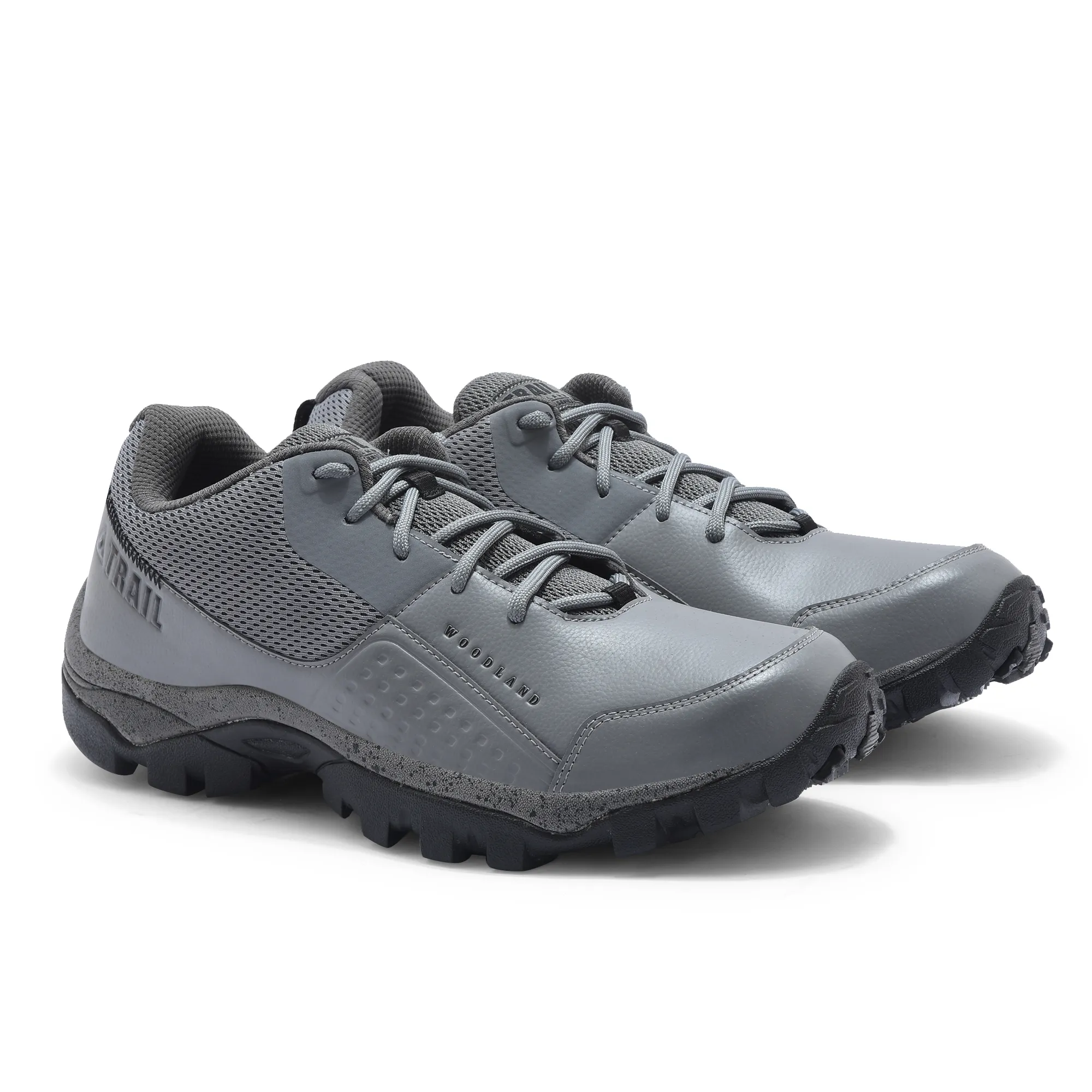 Woodland Dark Grey Mesh PU Hiking Shoes - Thumbnail 7