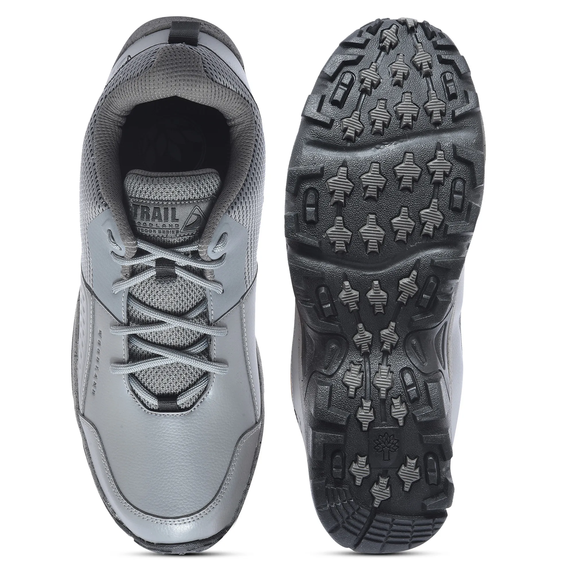Woodland Dark Grey Mesh PU Hiking Shoes - Thumbnail 8