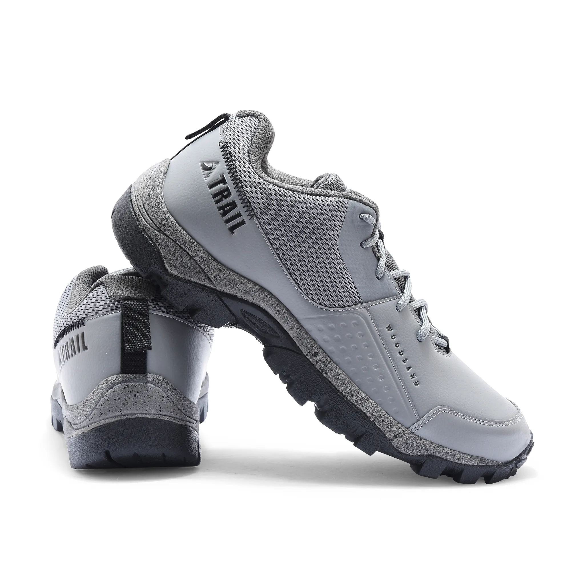 Woodland Dark Grey Mesh PU Hiking Shoes - Thumbnail 10
