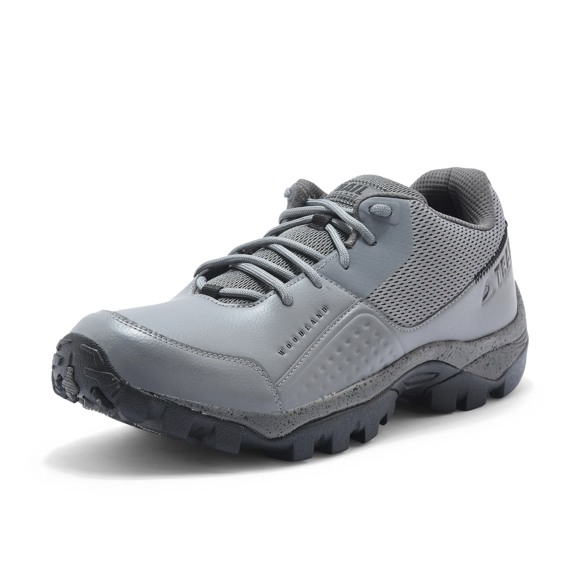 Woodland Dark Grey Mesh PU Hiking Shoes - Thumbnail 11