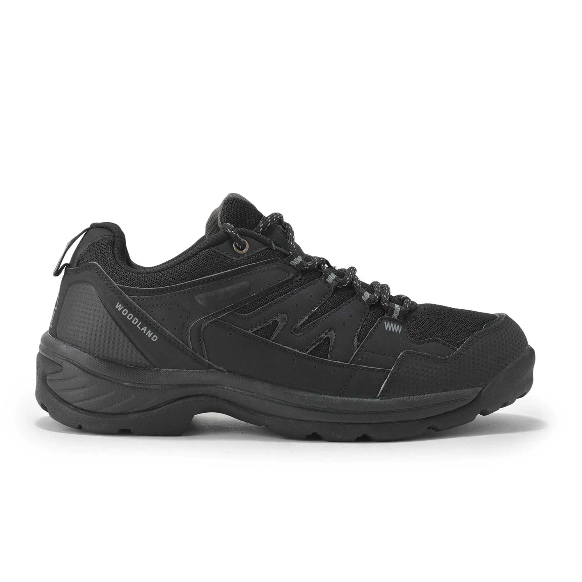 Mesh Pu Black Hiking Shoes For Men - Thumbnail 2