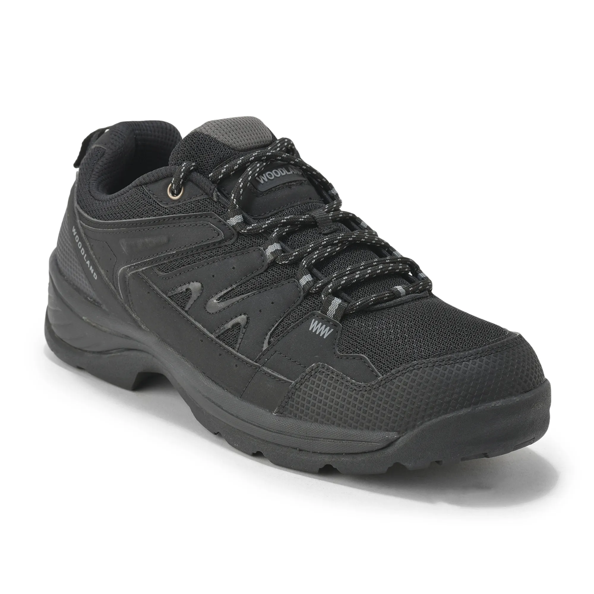 Mesh Pu Black Hiking Shoes For Men - Thumbnail 3