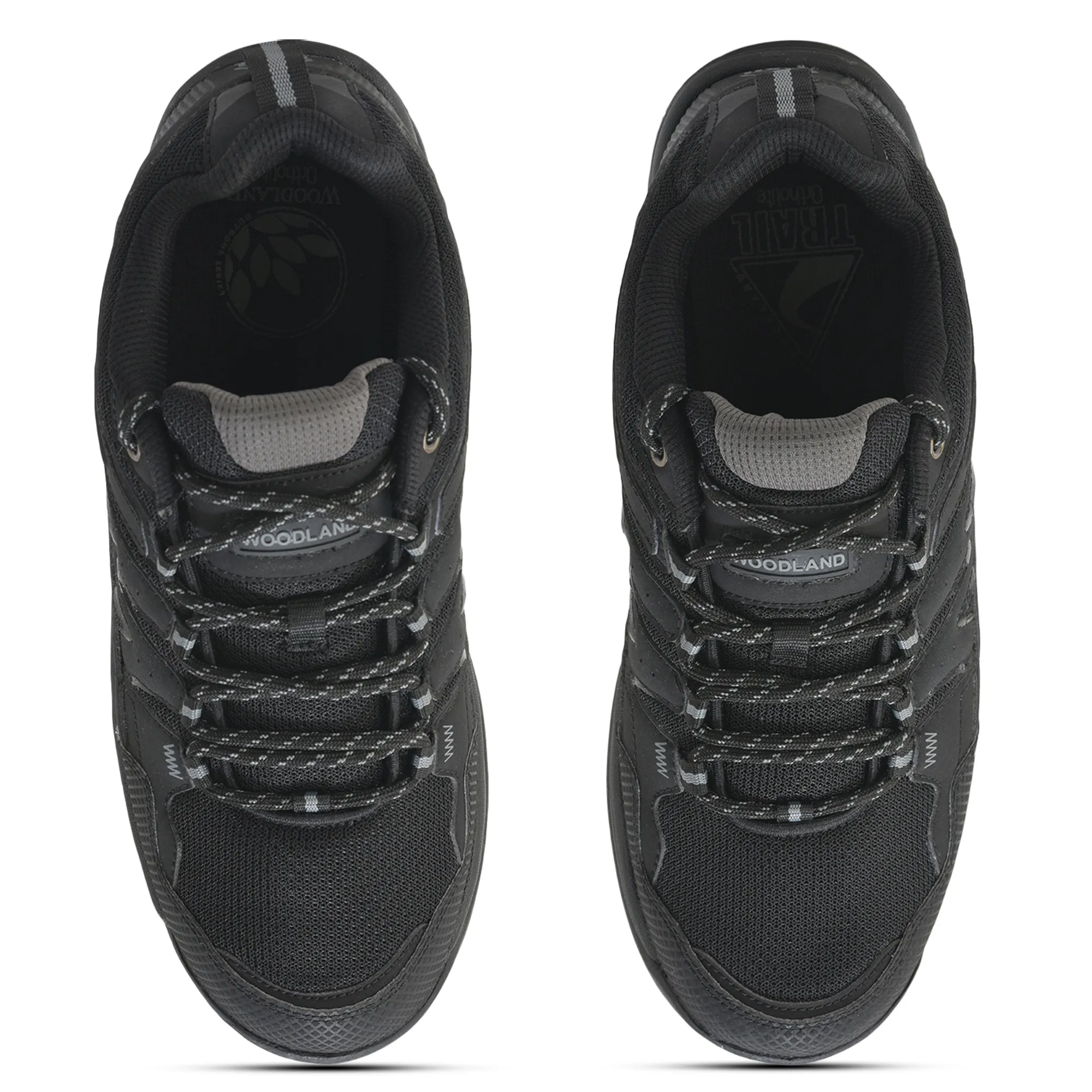 Mesh Pu Black Hiking Shoes For Men - Thumbnail 5