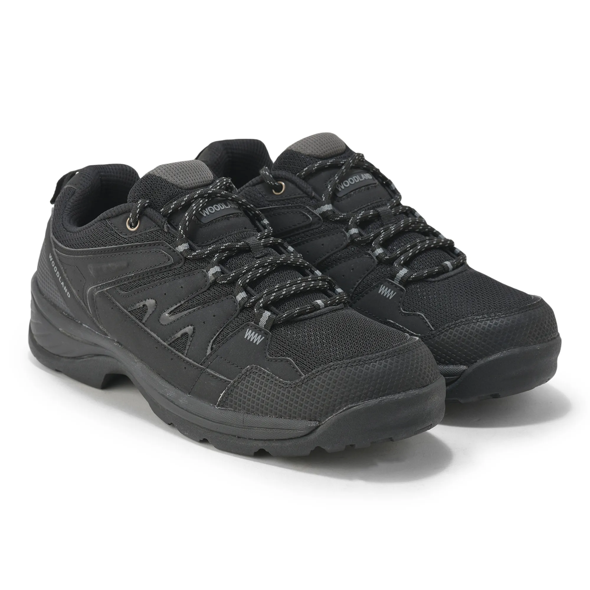 Mesh Pu Black Hiking Shoes For Men - Thumbnail 8