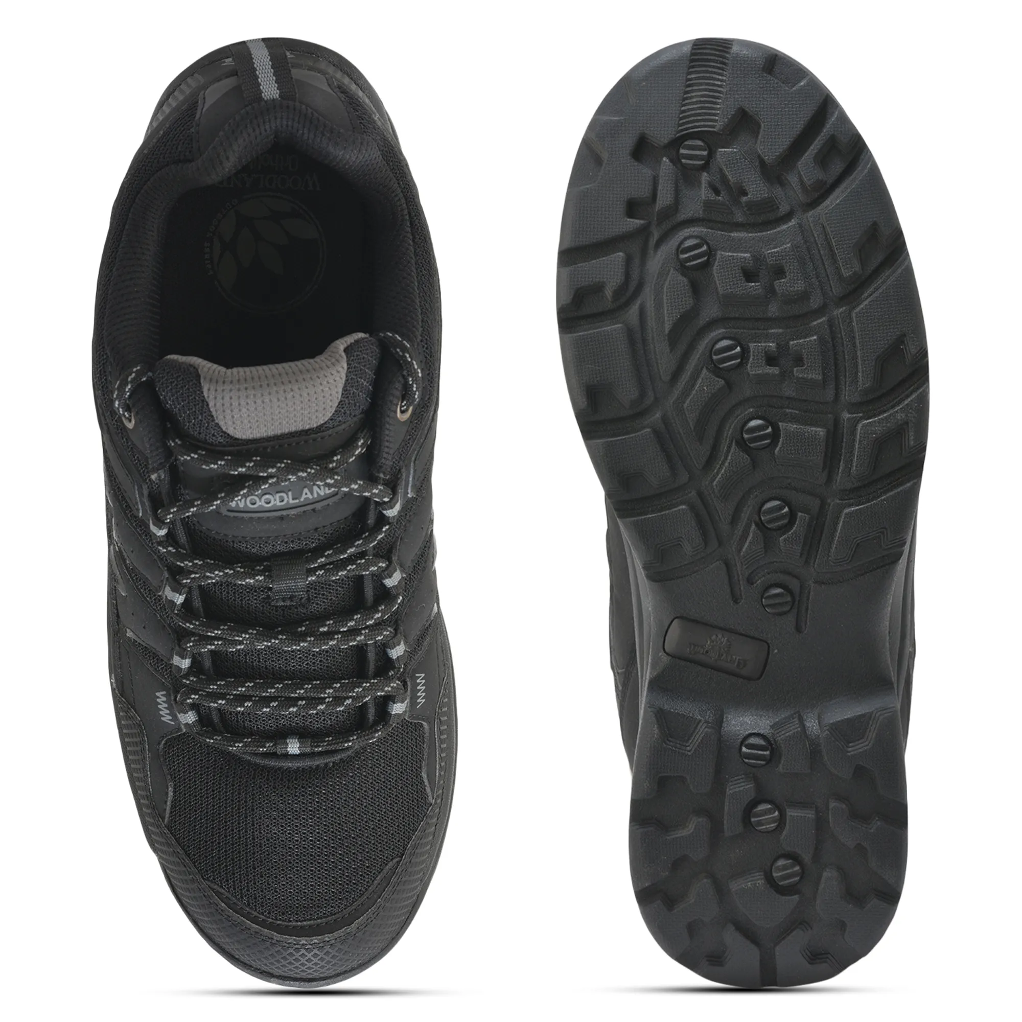 Mesh Pu Black Hiking Shoes For Men - Thumbnail 9