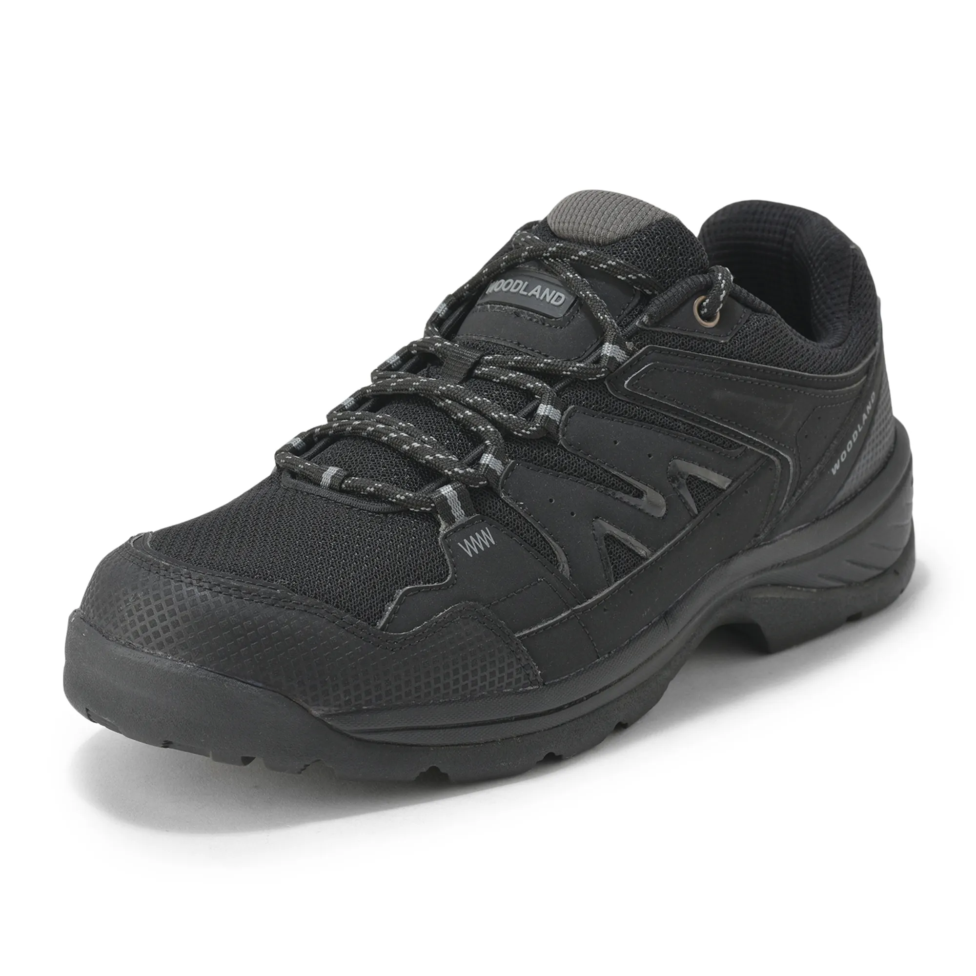 Mesh Pu Black Hiking Shoes For Men - Thumbnail 11