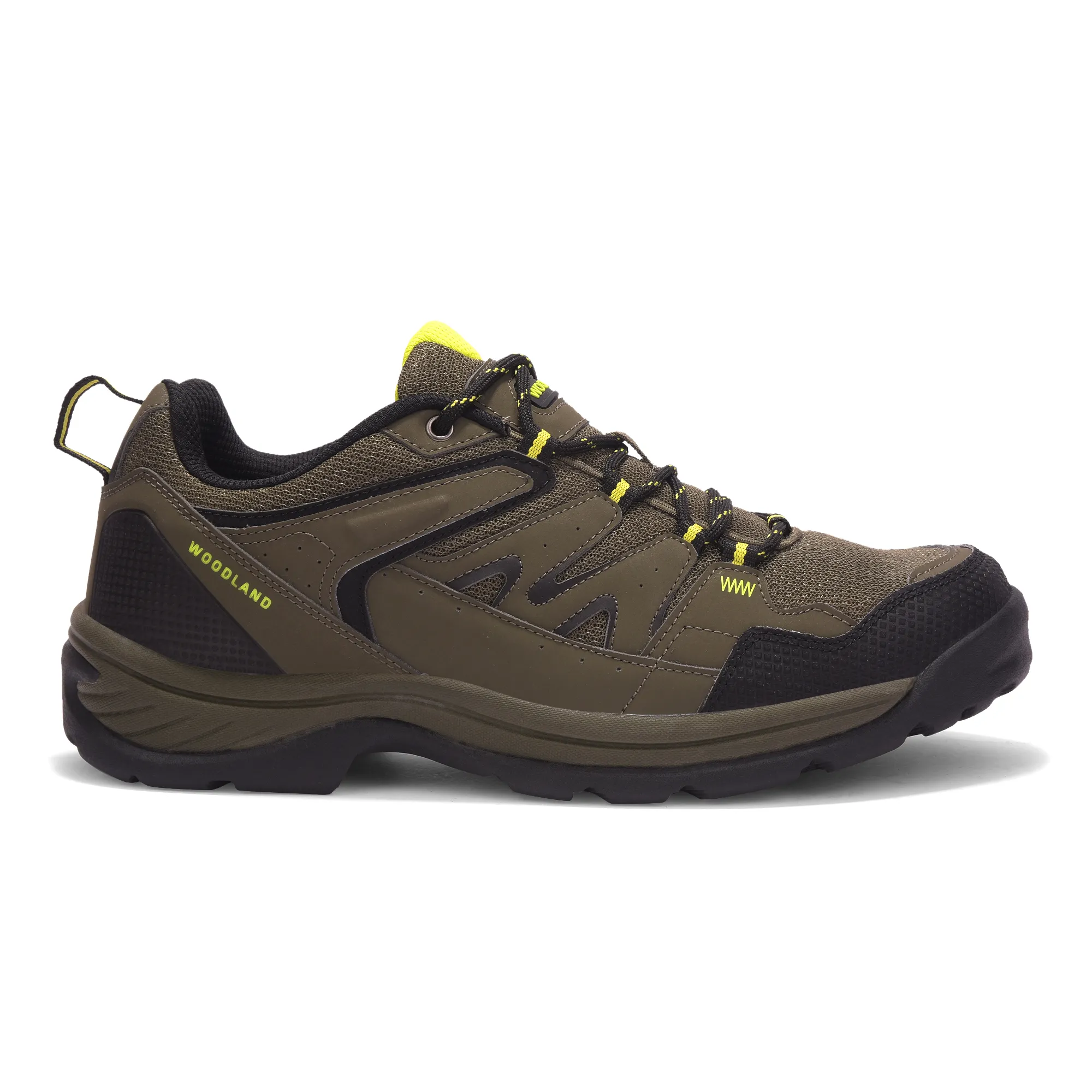 Mesh Pu Olive Hiking Shoes For Men - Thumbnail 2