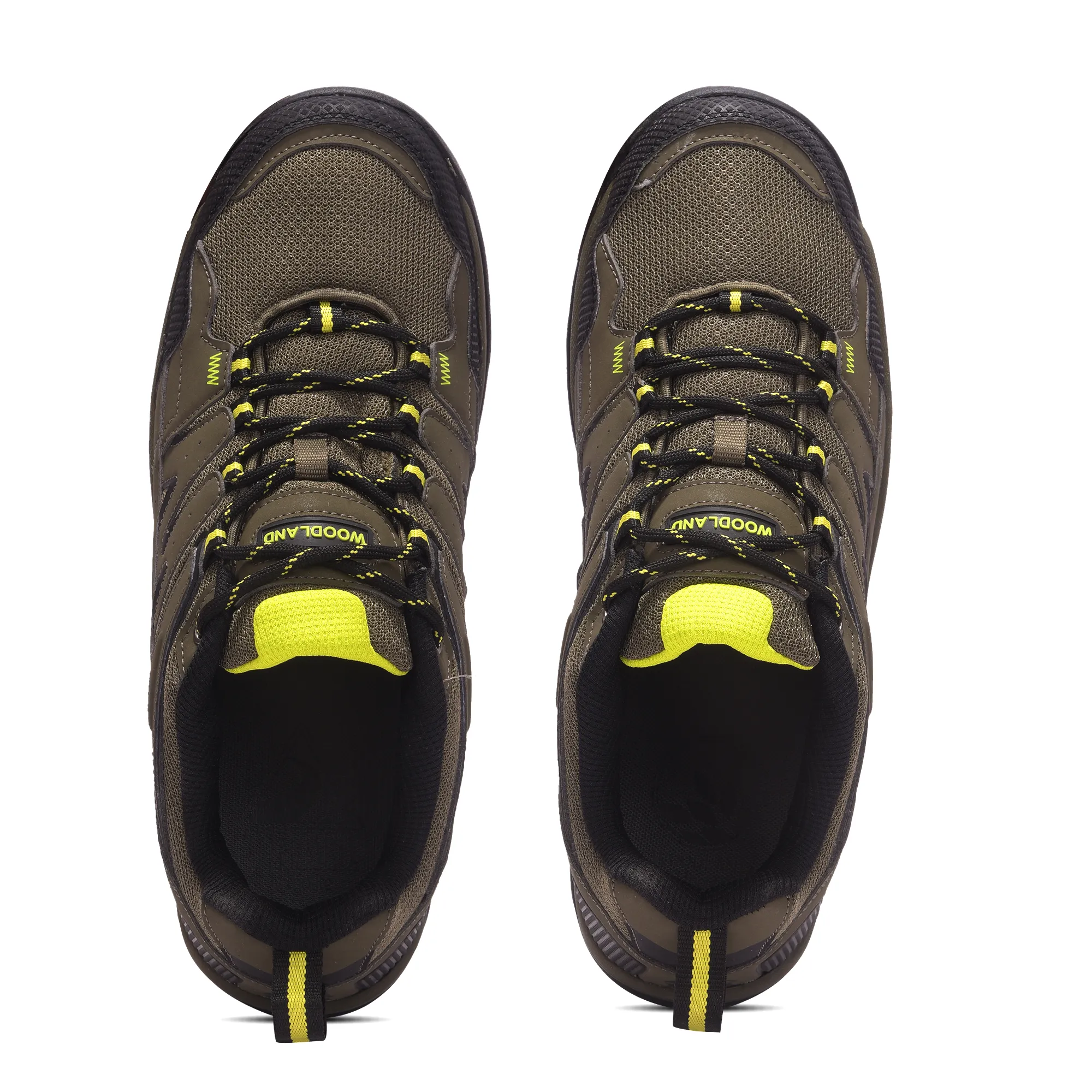 Mesh Pu Olive Hiking Shoes For Men - Thumbnail 5