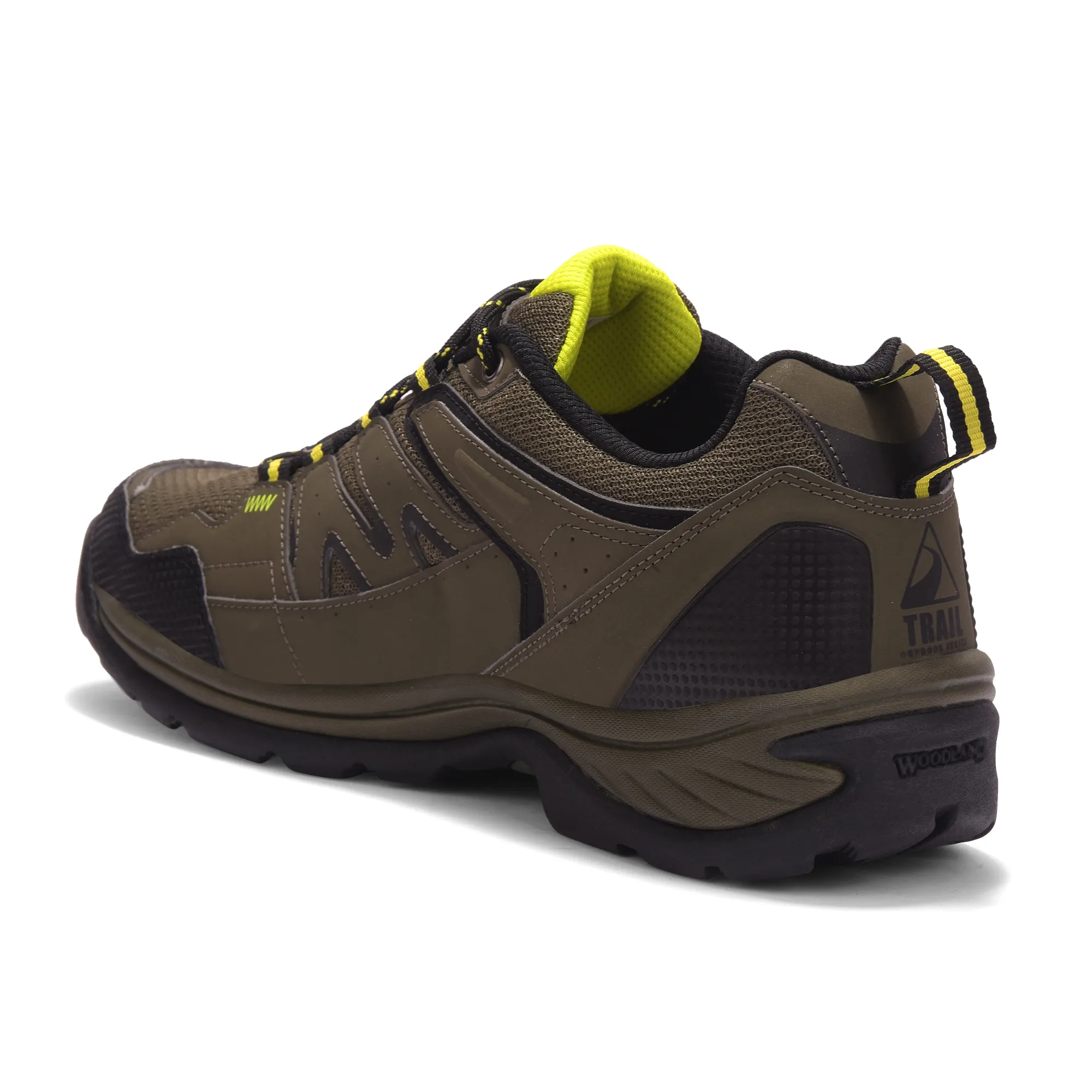 Mesh Pu Olive Hiking Shoes For Men - Thumbnail 7