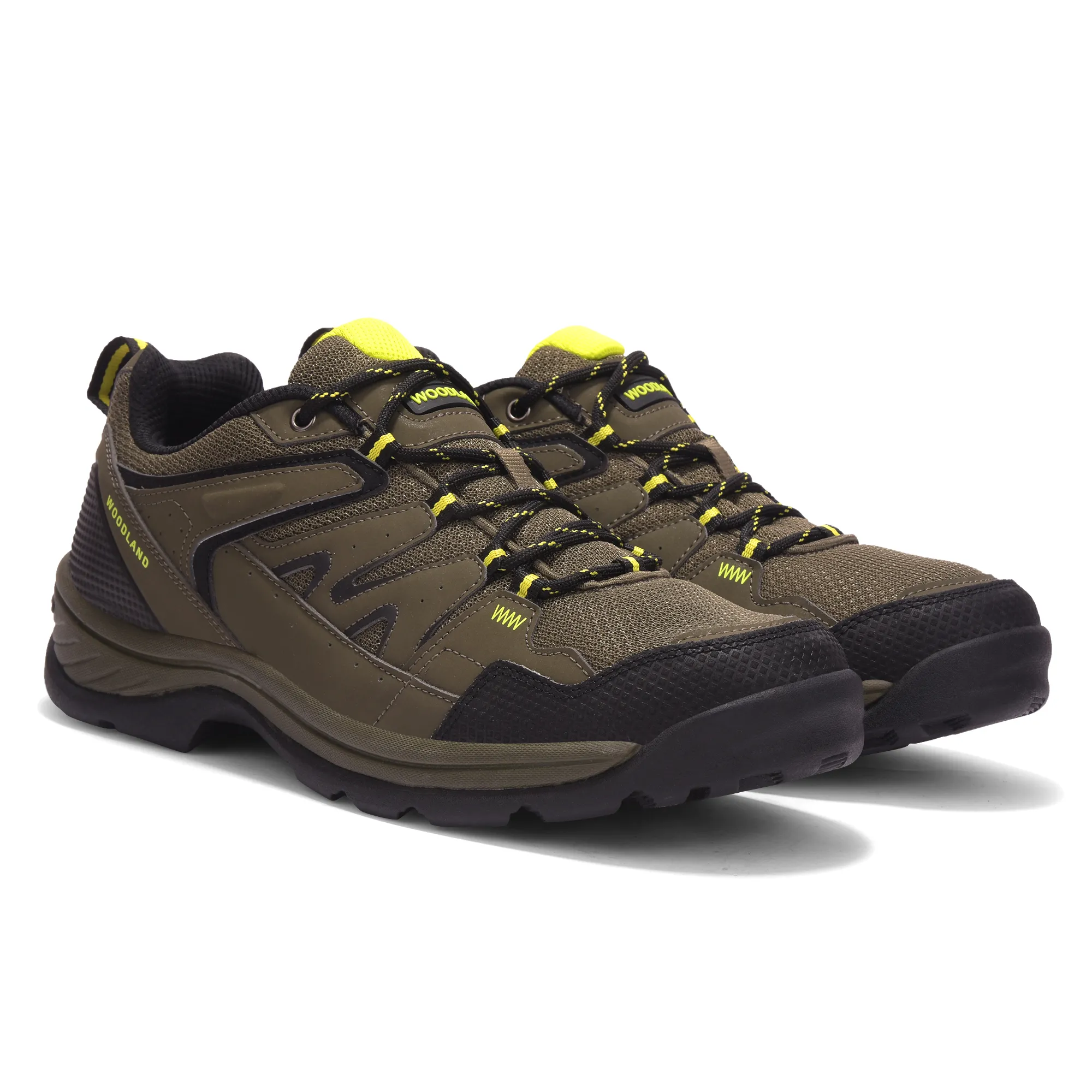 Mesh Pu Olive Hiking Shoes For Men - Thumbnail 8