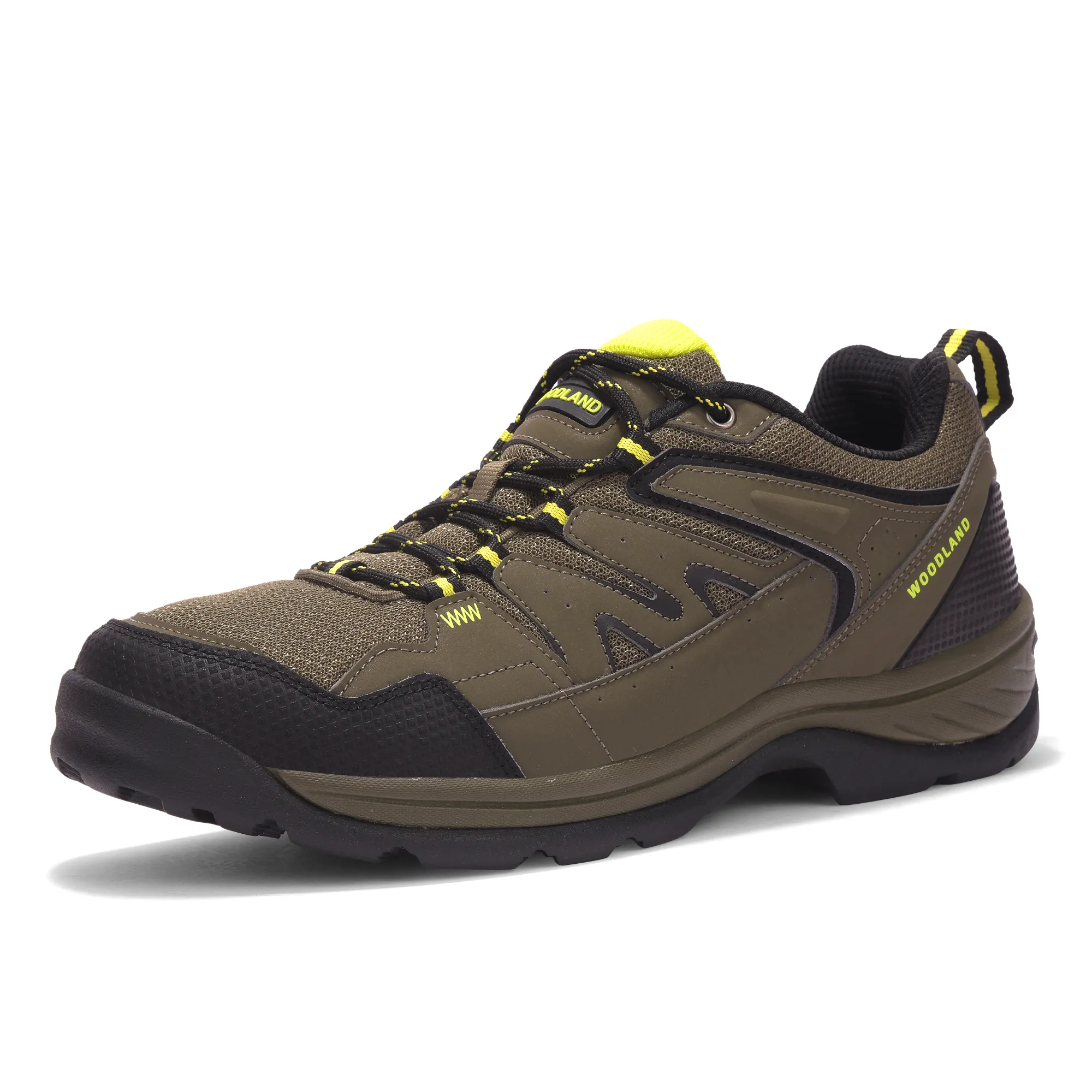 Mesh Pu Olive Hiking Shoes For Men - Thumbnail 11
