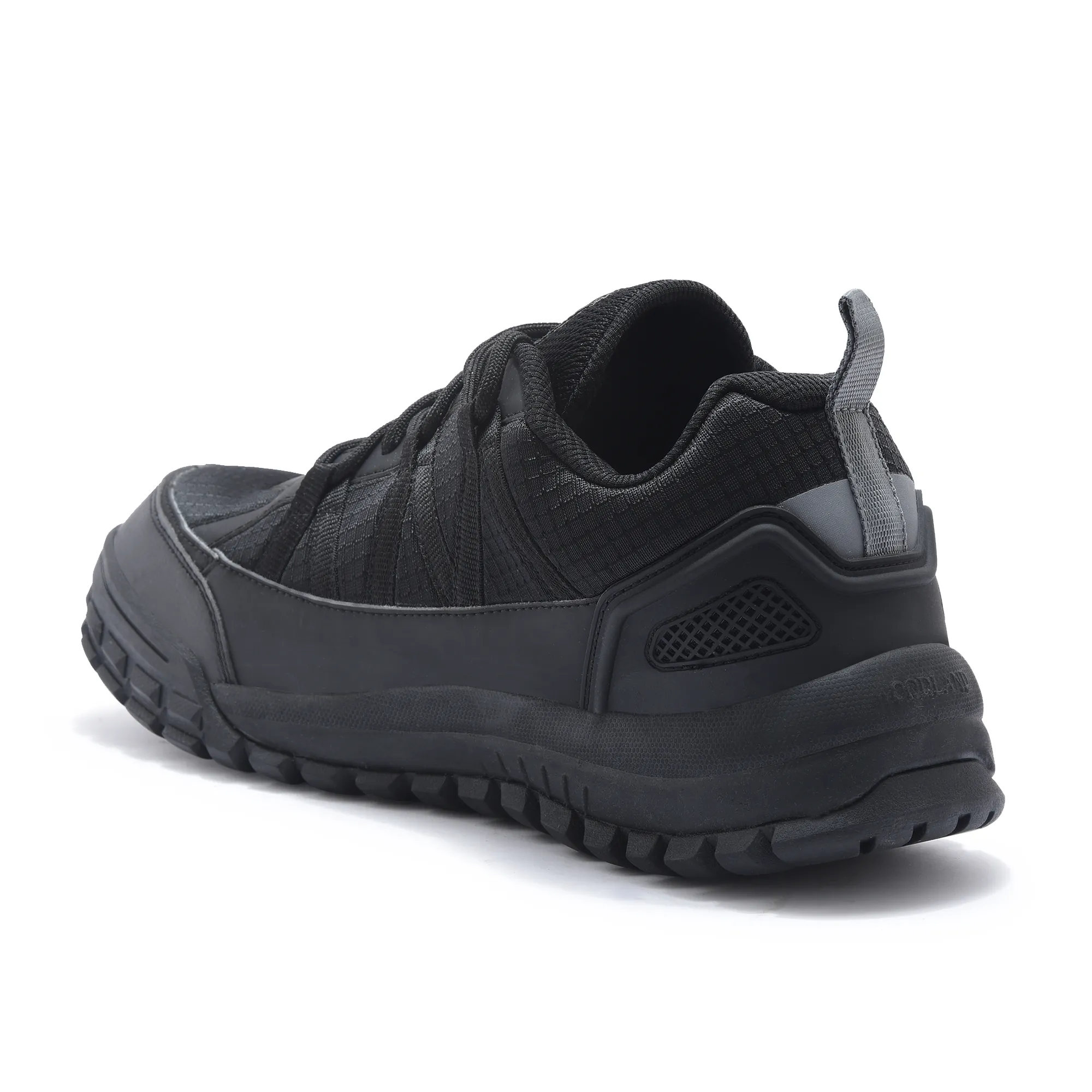 Woodland Men Black Mesh PU Hiking Shoes - Thumbnail 6