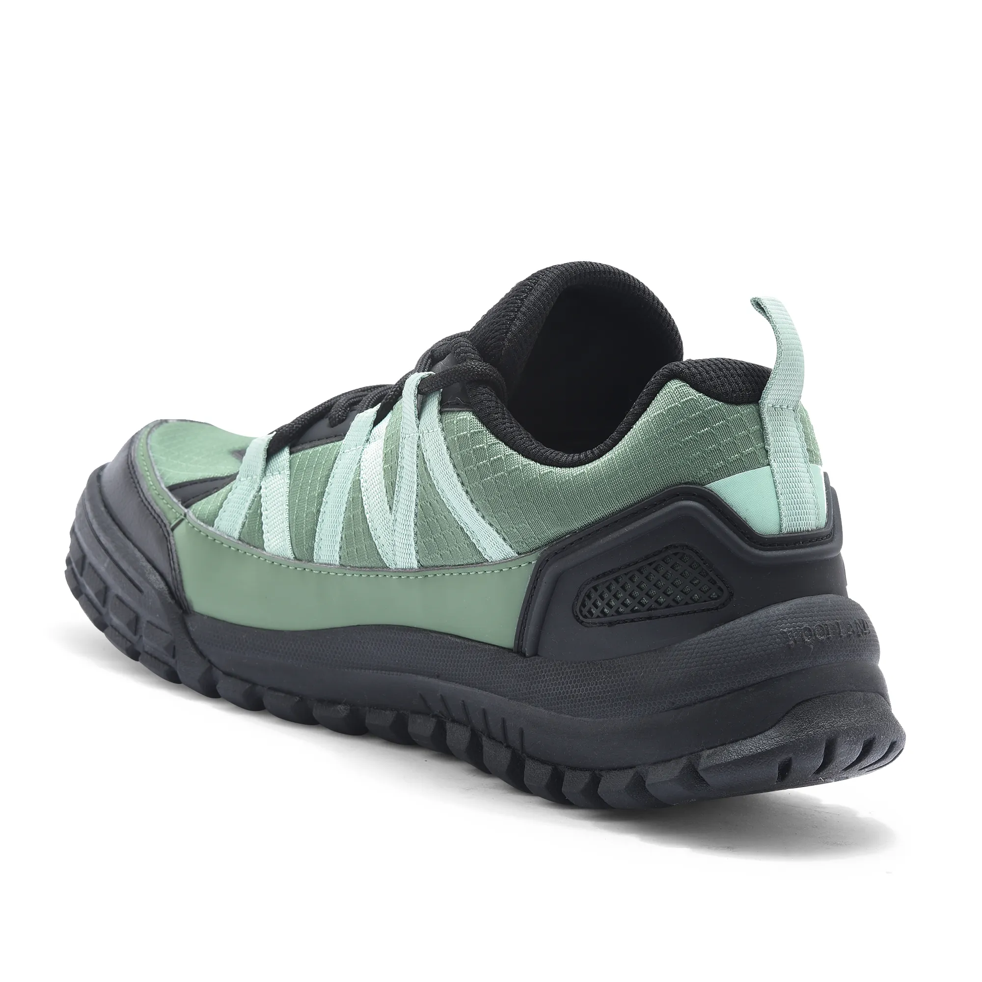 Woodland Men Olive Mesh PU Hiking Shoes - Thumbnail 6